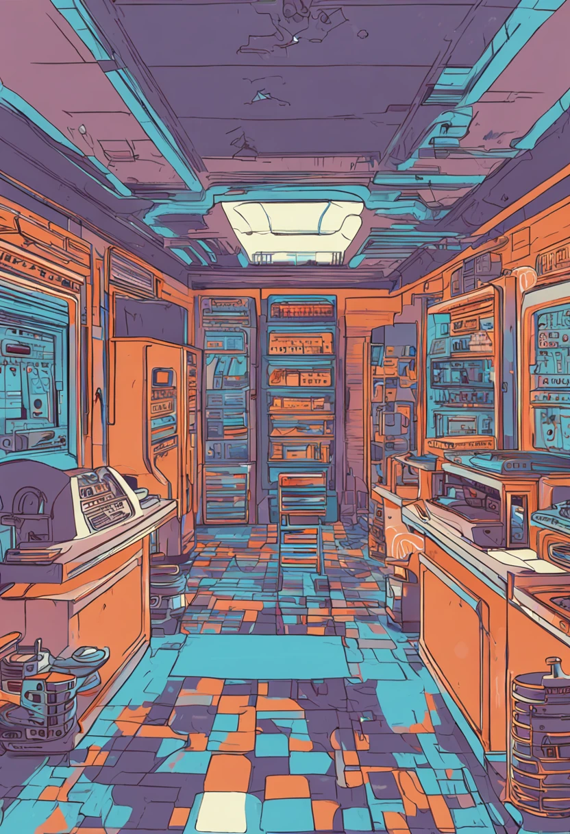laboratorio de investigacion hiperrelista , detalles, azul neon