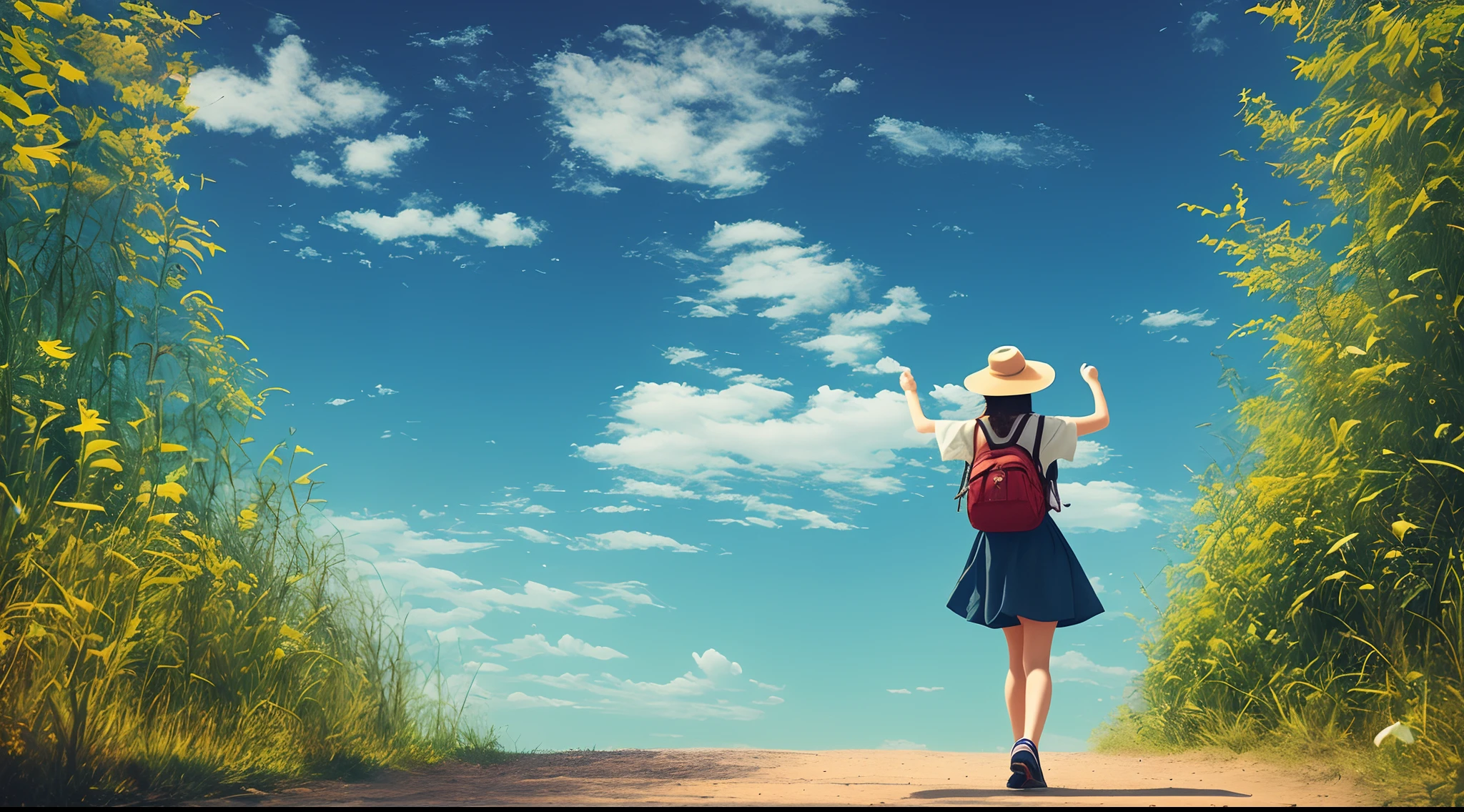 The girl embarks on a journey in search of happiness