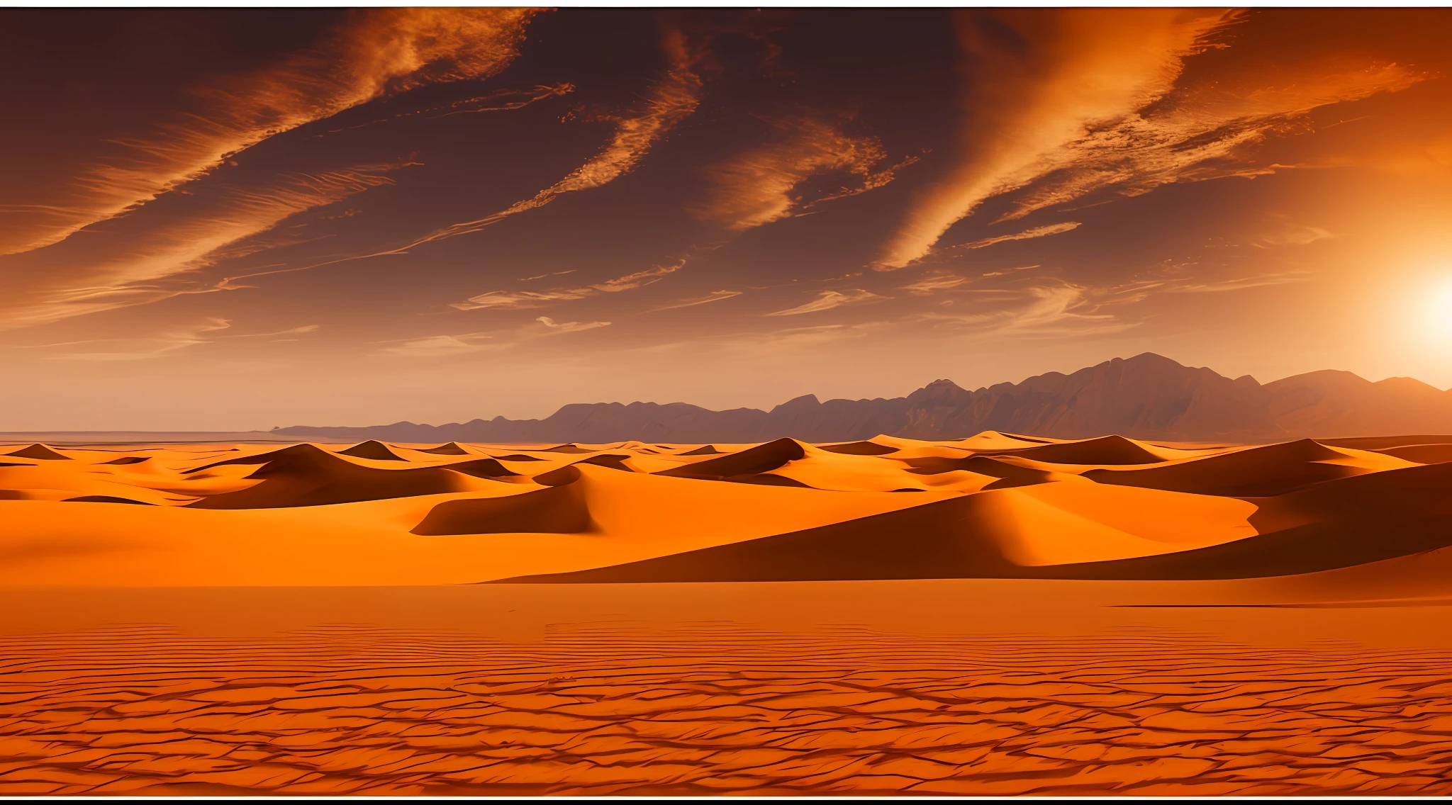 the vast desert on earth, wide angle shot, shot from far away, intricate details, warm colors, soft tones, award winning photography