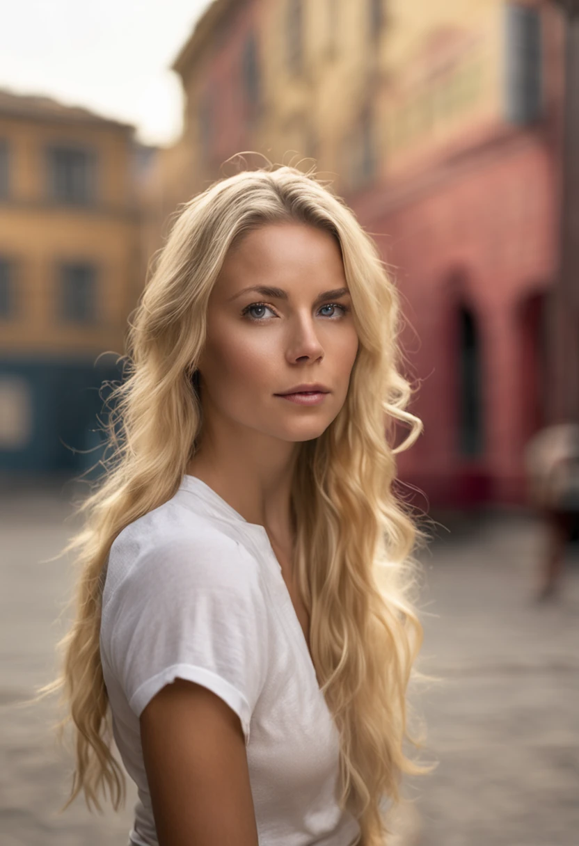 Blonde woman with long hair and white t-shirt staring at camera, Close up of blonde woman, blonde and attractive features, blonde swedish woman, Blonde Woman, a photography of a beautiful woman, Attractive woman, Young blonde woman, Beautiful blonde woman, a girl with blonde hair, women's pictures, Beautiful rounded face, attractive young woman, portrait of a beautiful model