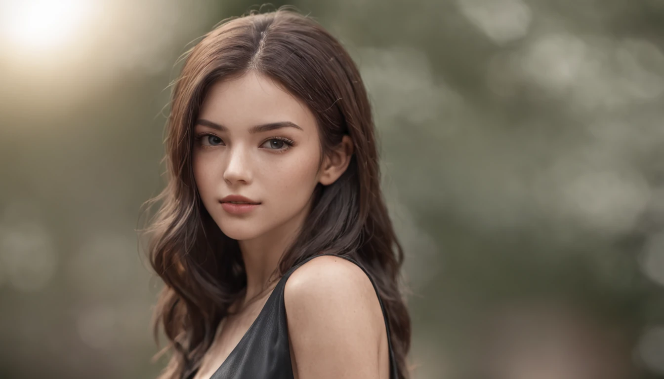 There was a Brazilian woman in a black leather coat, Seductive girl, hyper realisitc, perfect bodies, rendering, ultra-realistic image, realistic 3 d style, perfect girl, hyper realistic anime, brazilian girl