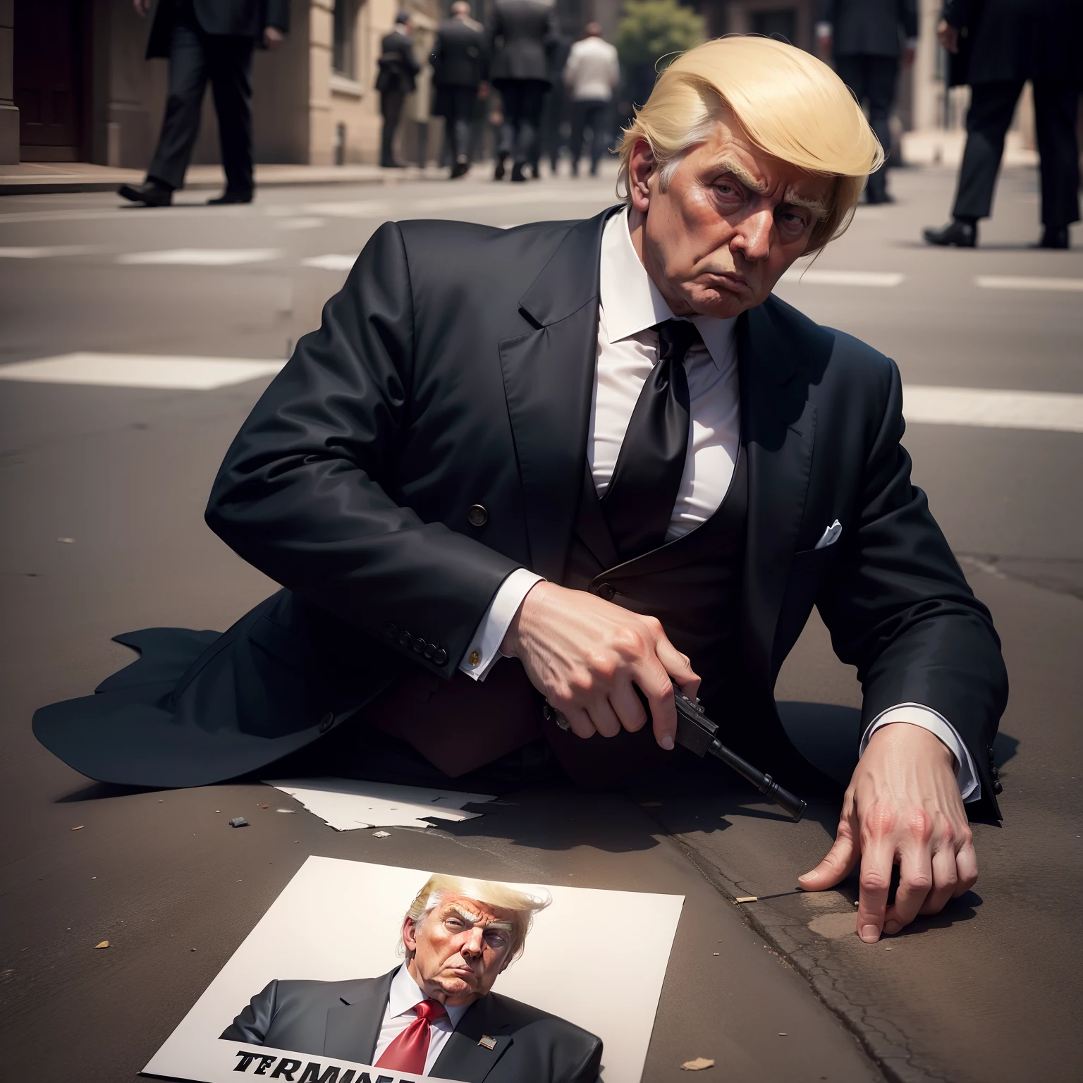 Trump was shot dead by the mafia in the street