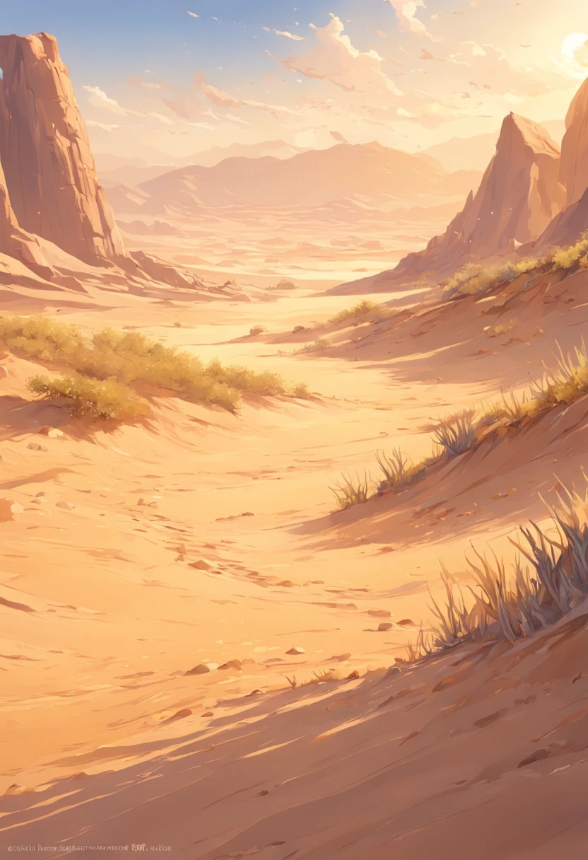 Yellow sand in the sky,The background is a vast desert, Desert oasis,digital landscape art, Detailed scenery —width 672, landscape artwork, environment design illustration, scenery art detailed, Desert oasis landscape, concept-art, 4k highly detailed digital art, 4 k digital painting, 4k digital painting, stunning digital illustration, Desert background, digital painting concept art, Detailed digital painting