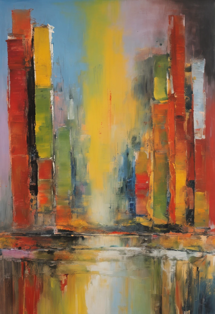 Nagoya in the style of Gerhard Richter