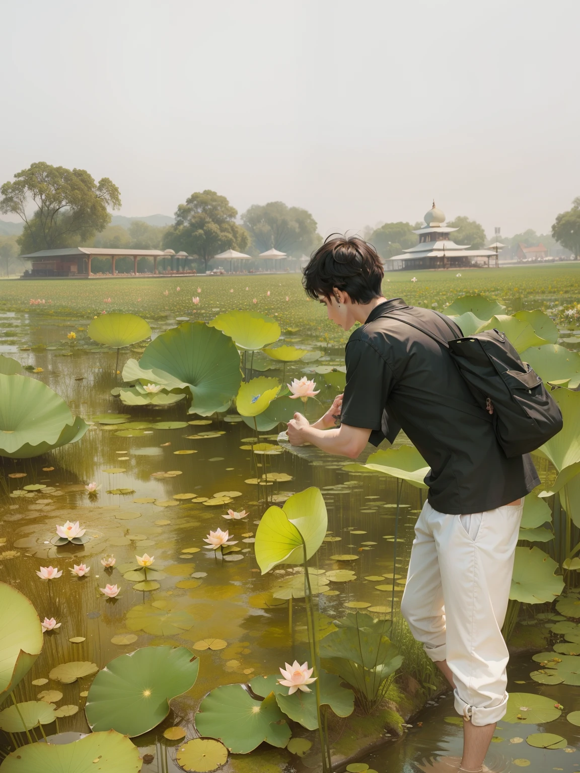 Lotus and boy