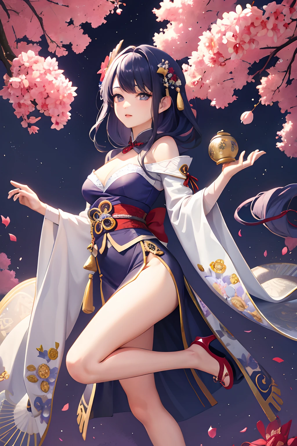 ((tmasterpiece,top Quority,best qualtiy,offcial art,Beauty and aesthetics:1.2)),Kizi,Playful and cute,Extremely detailed,(s fractal art:1.3),Red Jane constrains the cheongsam,A small number of patterns,Most detailed,Chinese big breasts, Ancient, traditional,standing full-body,Stand head-on,Bare-leg high heels
