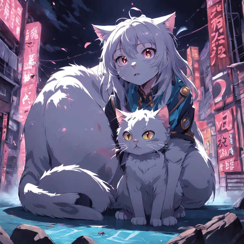 Fury cat era of chaos ::n_ baddream, low resolution, low quality, long neck