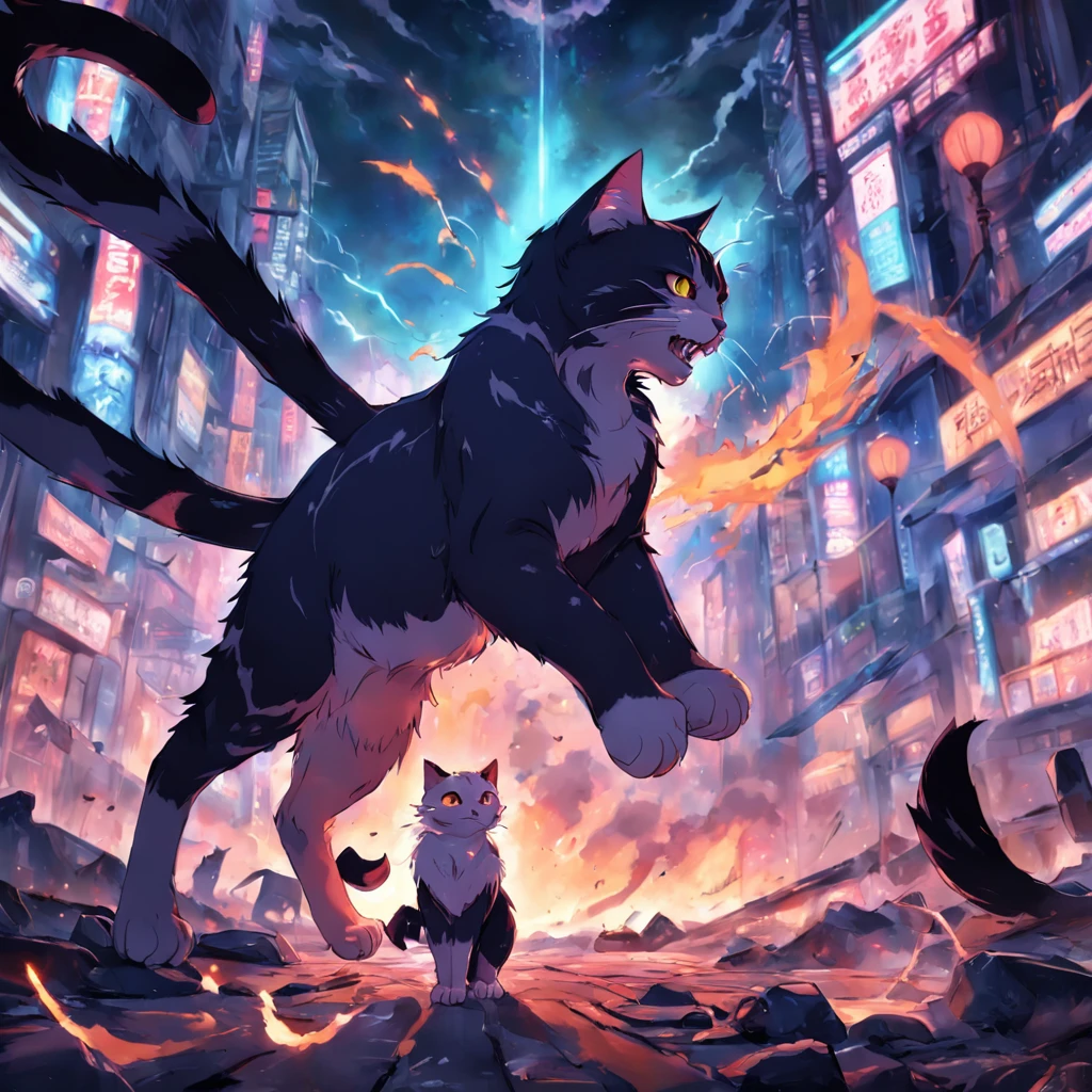 Fury cat era of chaos ::n_ baddream, low resolution, low quality, long neck