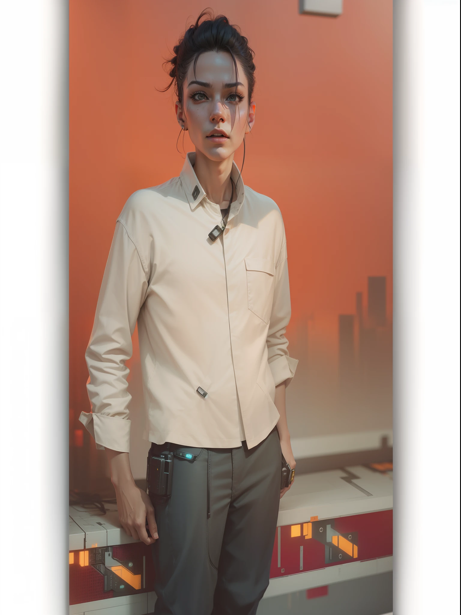 Change background cyberpunk with realistic face 8k photo.
