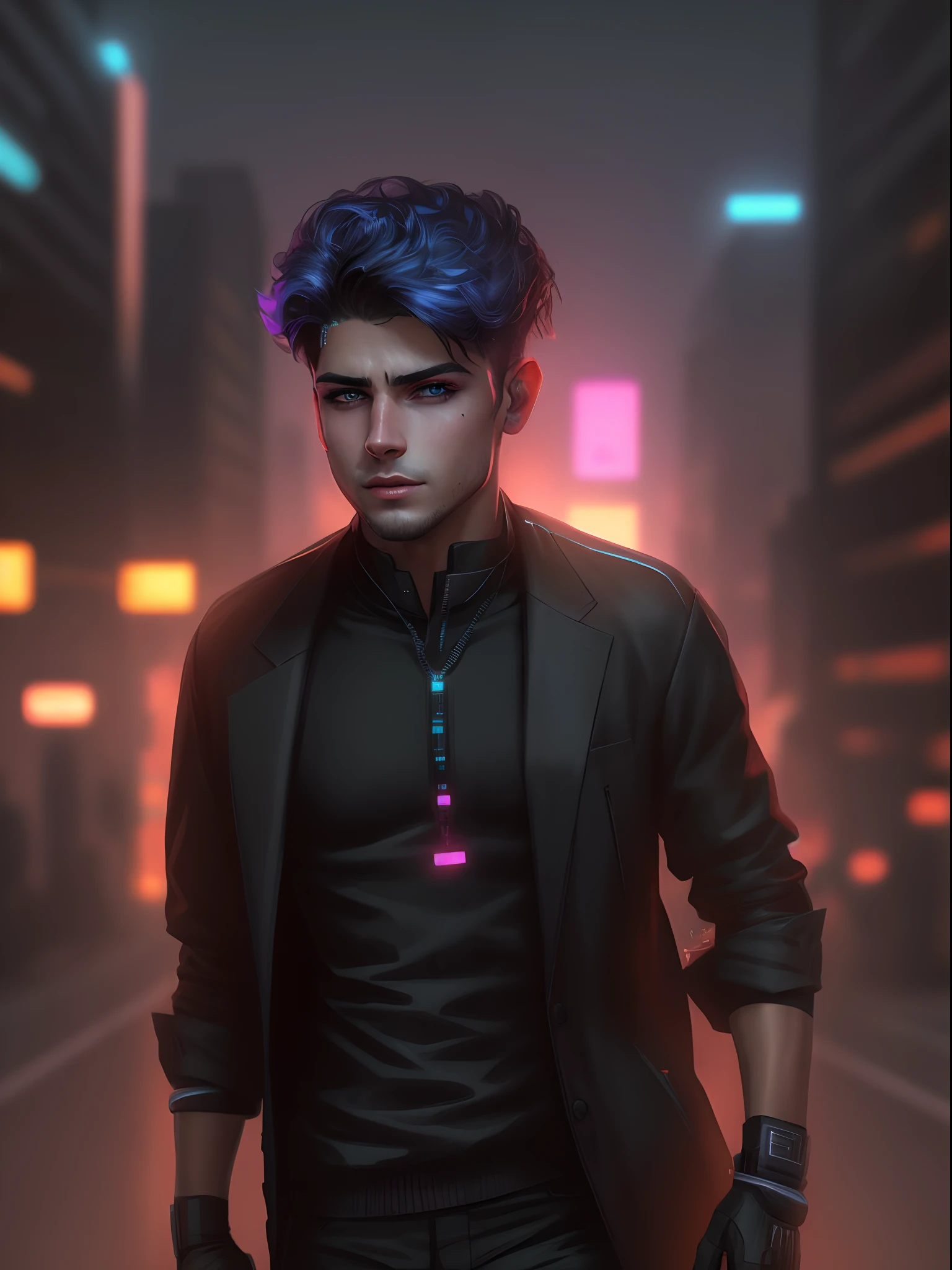 Change backgroud cyberpunk handsome boy realistic face 8k ultra realistic