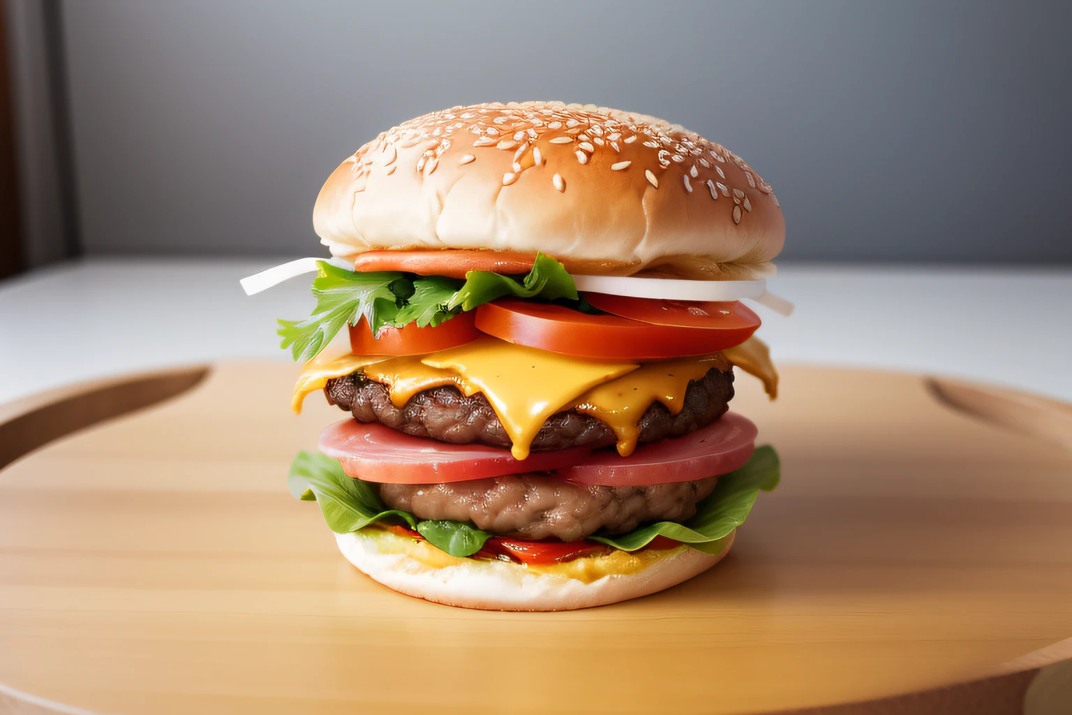 One hamburger、It features a simple、minimalism
