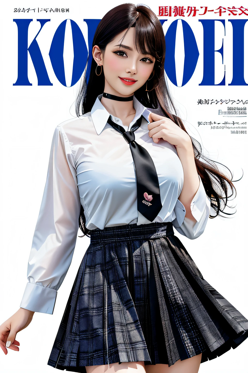 Gravure idol pose Hotel uniform White clothes high resolution Not too small bust Black Mini Skirt Short skirts and beautiful hair Height: 158cm