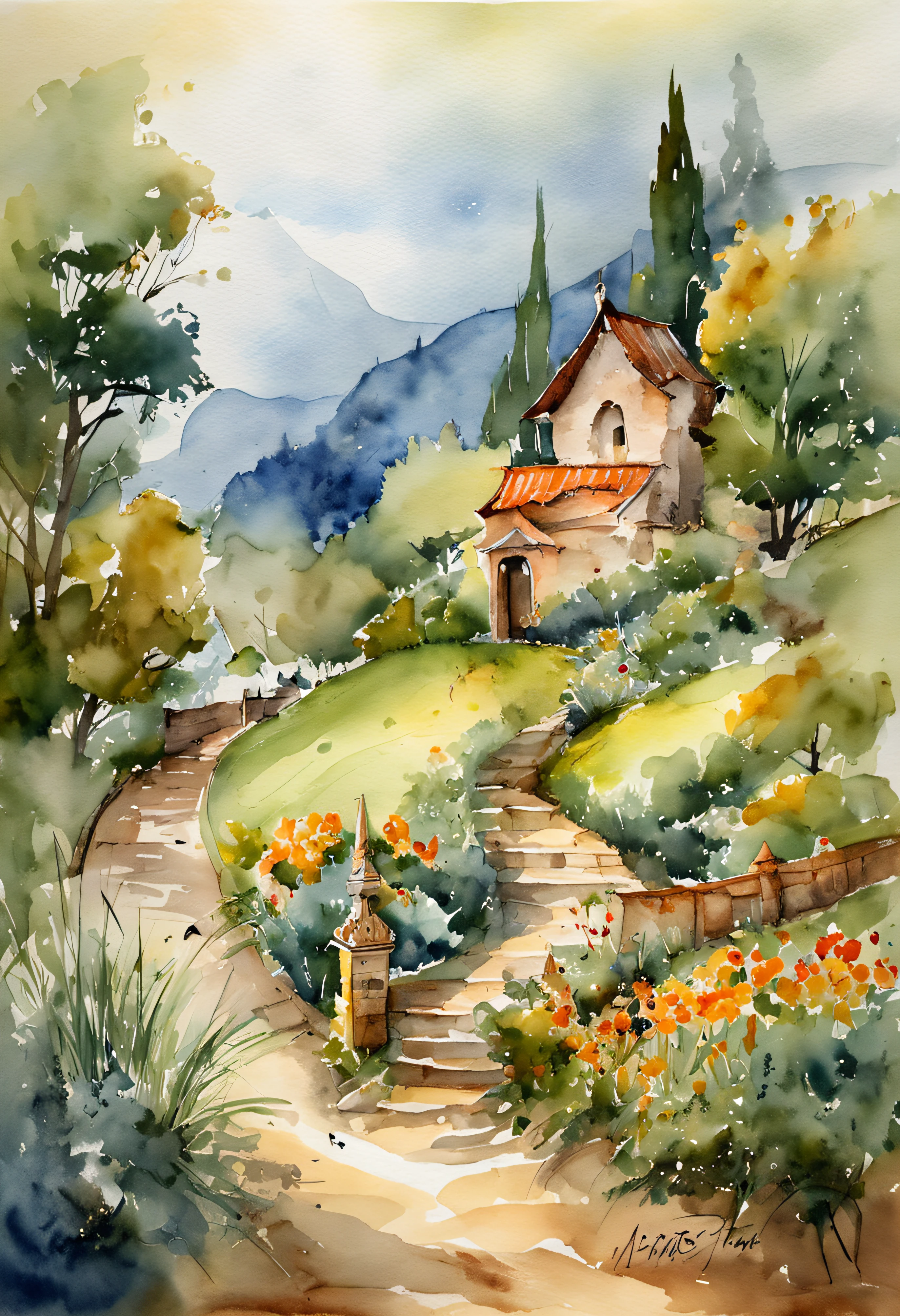 The artistic conception of ancient poetry integrates a variety of elements and the scene is atmospheric