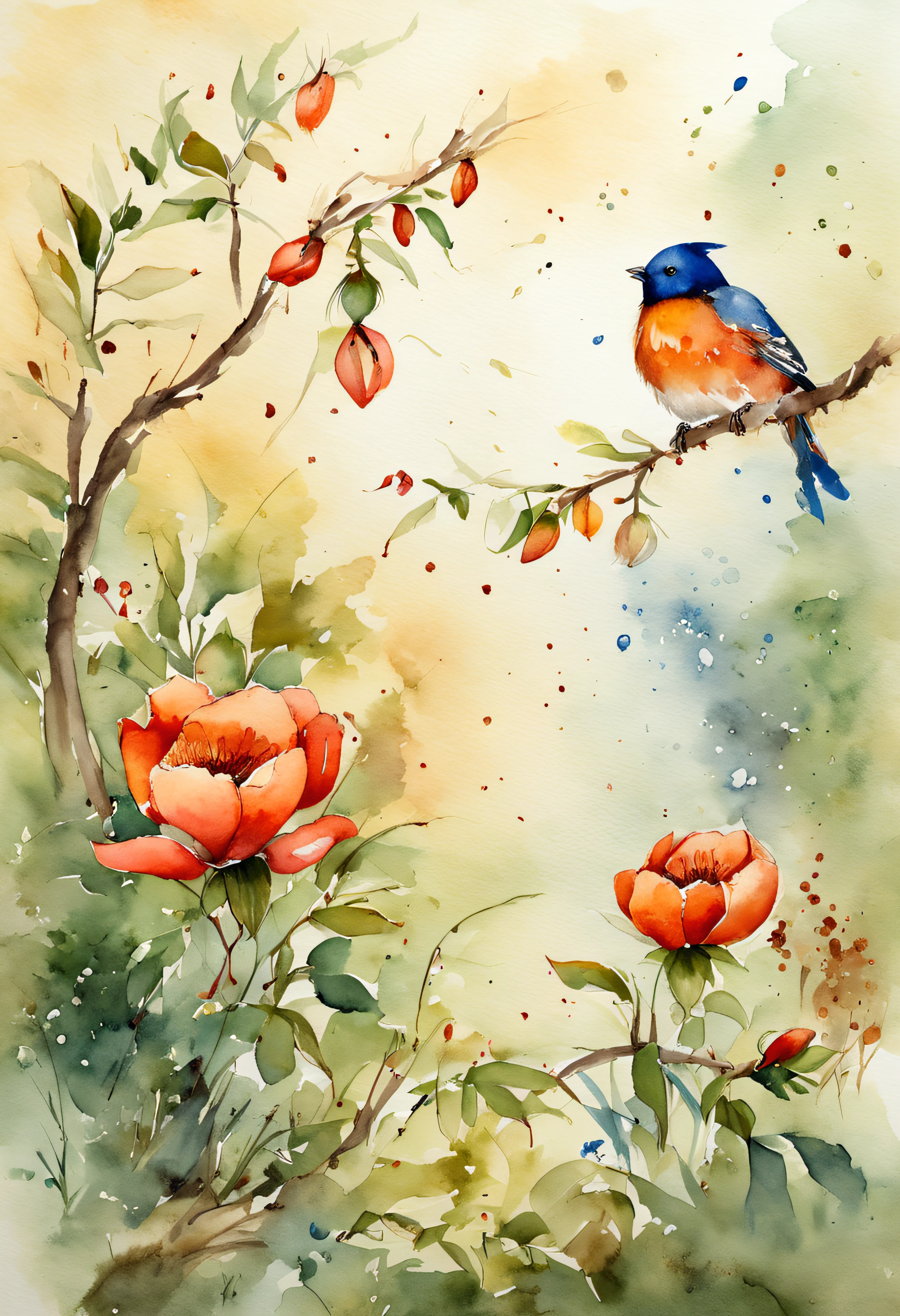 The artistic conception of ancient poetry integrates a variety of elements and the scene is atmospheric