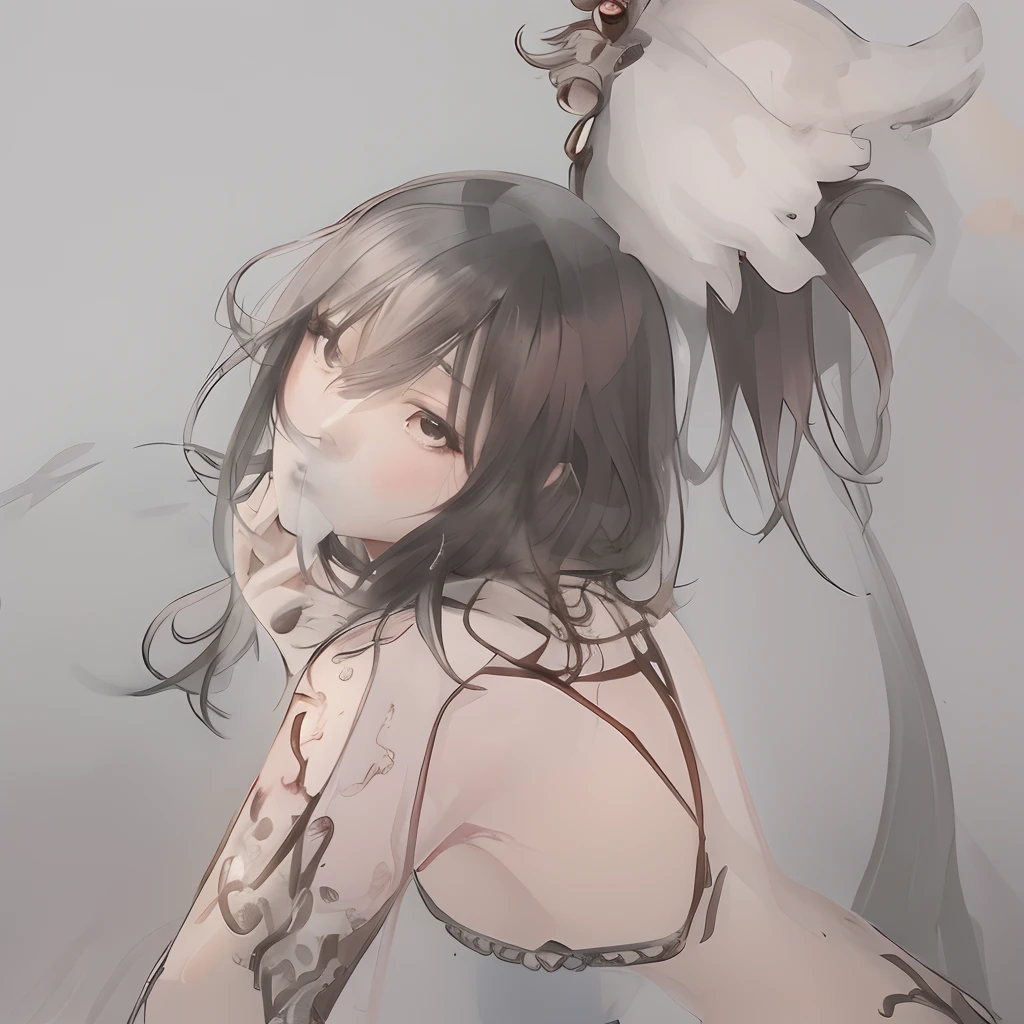 Fume、Lack of strength in the eyes、Do not draw contours、Pale watercolor、