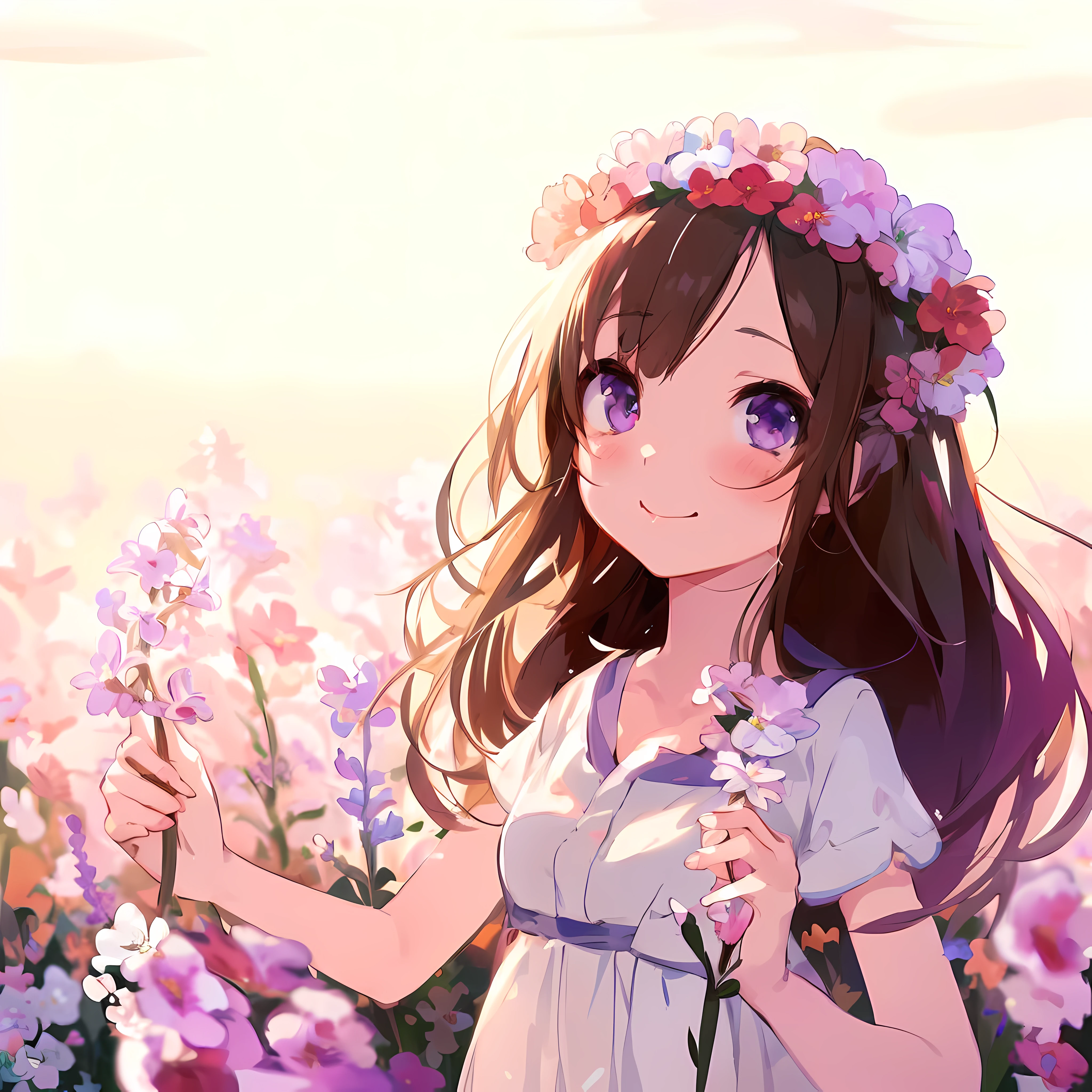 Wishbone Flower Field anime girl and flower crown, Cute anime girl, A slight smil, Beautiful anime, Beautiful anime girl, pretty anime girl, Anime visuals of cute girls, (Anime Girl), Anime art wallpaper 8k, Cute Anime, anime art wallpaper 4k, anime art wallpaper 4k, anime wallaper, Beautiful Anime Portrait, anime style 4 k