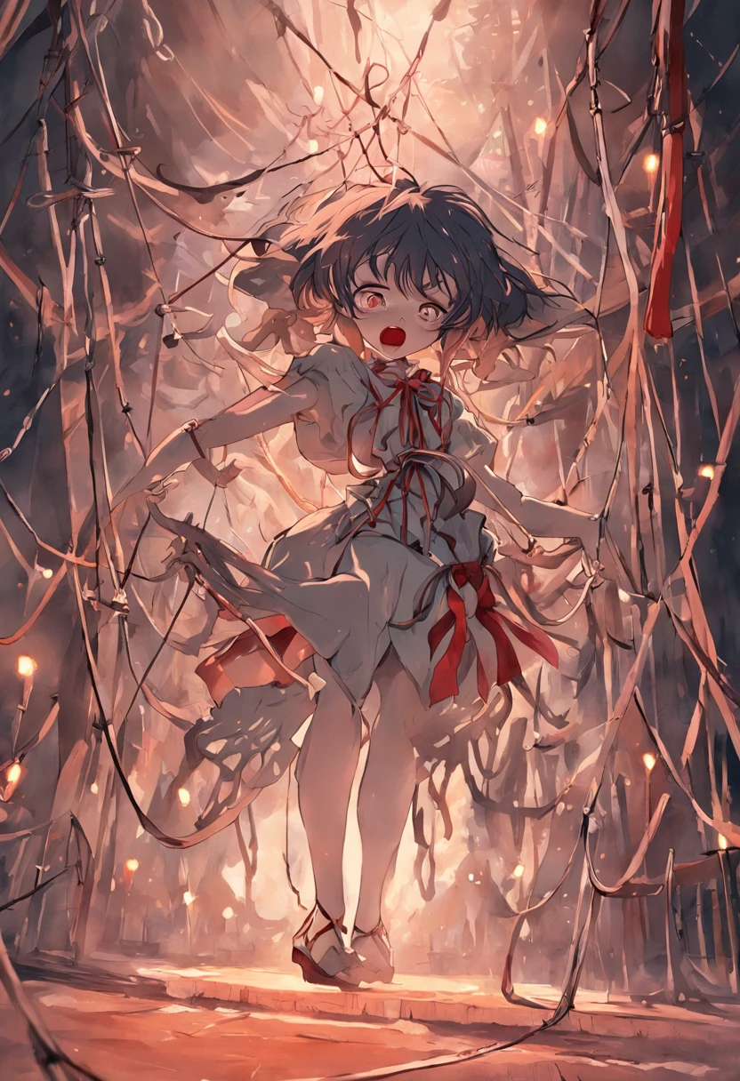 1girl in, beautiful girl of 5 yrs olkinned,Black eyes,Fetishes,A dark-haired,girl on bed,Rose petals,Spread your legs wide to show your crotch......。.,very messy short hair,fullnude,Ecstatic look,I'm sweaty,Full body painting,red blush,,Wet crotch,fullnude,,White mucus overflowing inside the vagina,Crotch indirect,,all fours pose,,,,,,,,,,,,,