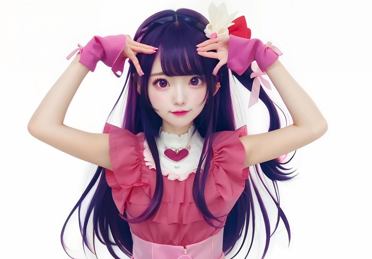 Upper body only、Pretty big、hiquality、K-Pop Face、pretty pretty face、Anime girl in pink dress and pink boots with pink hair, Anime Best Girl, Anime visuals of cute girls, Anime girl named Lucy, best anime character design