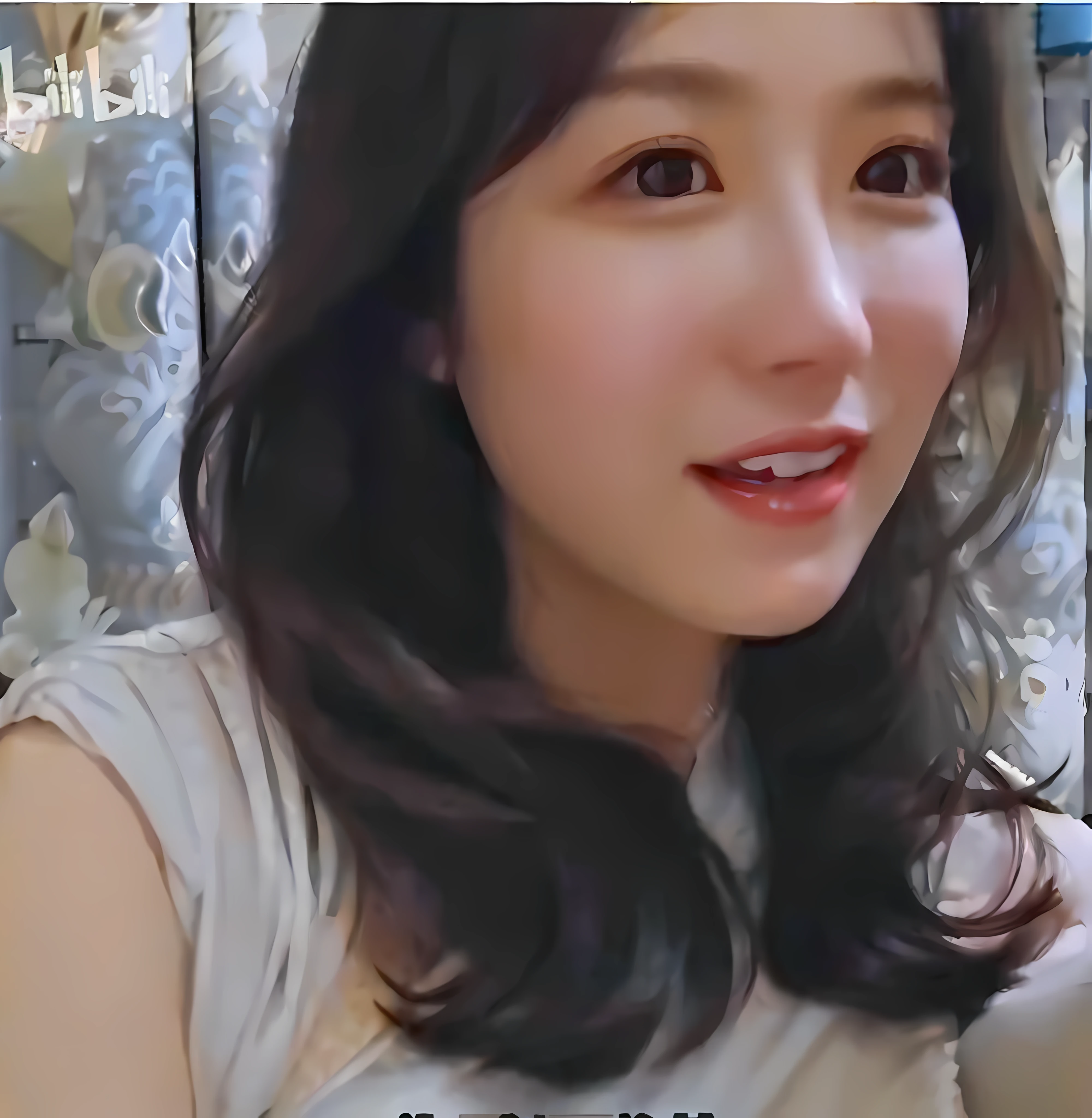 a close up of a woman with long hair and a white shirt, wan adorable korean face, Gorgeous young Korean woman, young lovely Korean faces, sun yunjoo, beautiful Korean women, Beautiful young Korean woman, Korean girl, Korean woman, jaeyeon nam, with cute doting eyes, cute korean actress, Ruan cute vtuber, She has a cute face