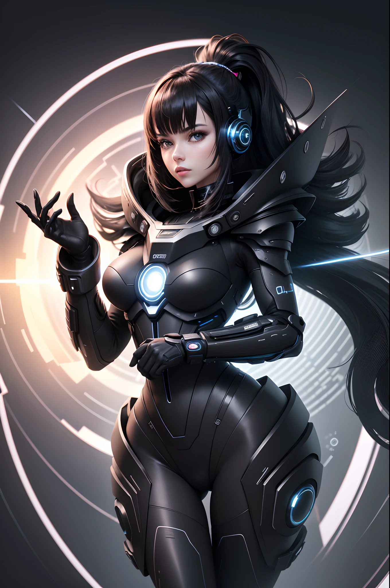 1girl, perfect boobs, long hair, sexy, simple background, skinny, full body, detailed body, ultra detail, cute eyes, resting hands on breasts, hands on top of breasts, tight bodysuit, show entire body, show full body, show whole body --auto --s2