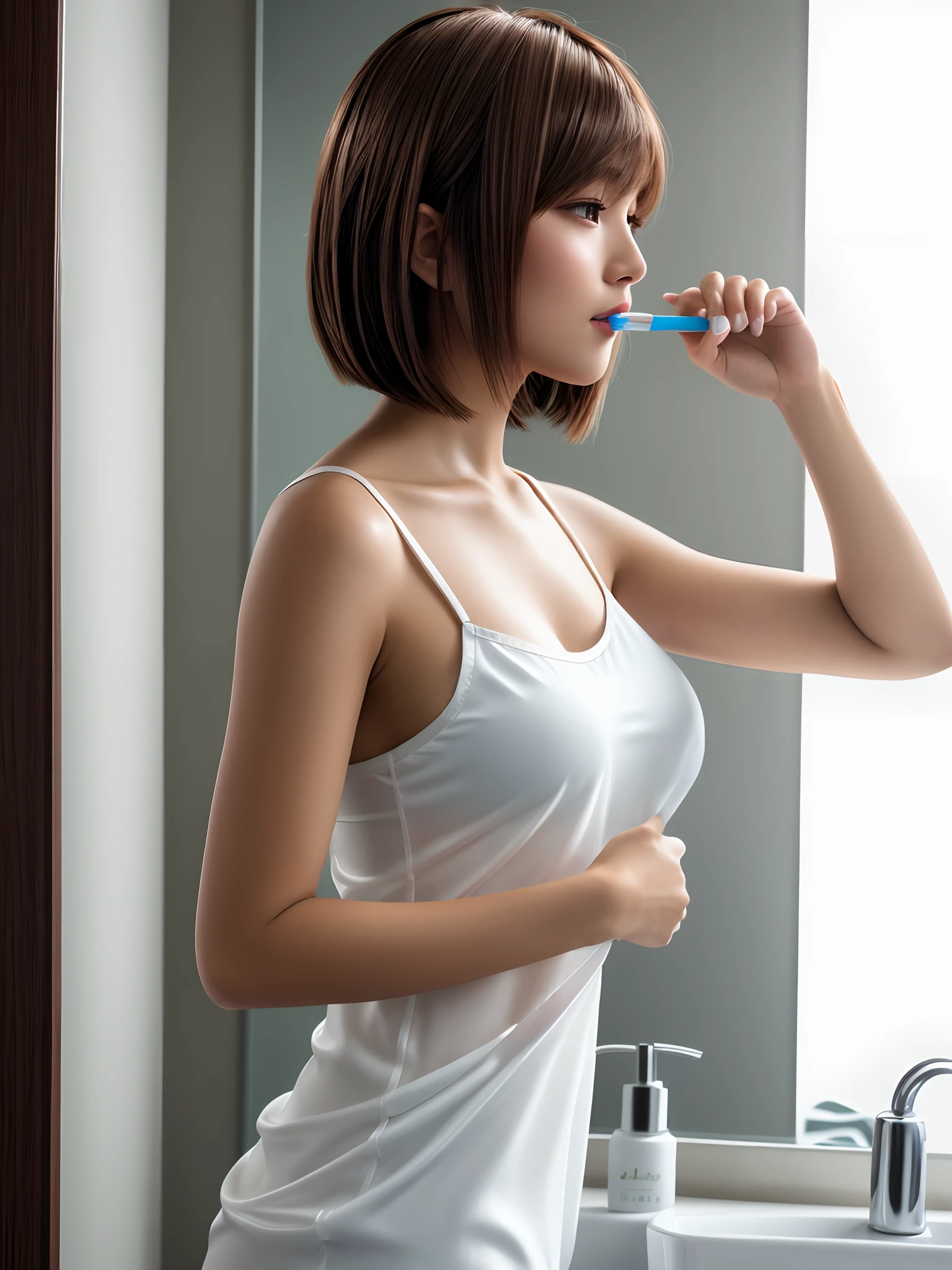 regenerate the shiny satin white chemise beautifully