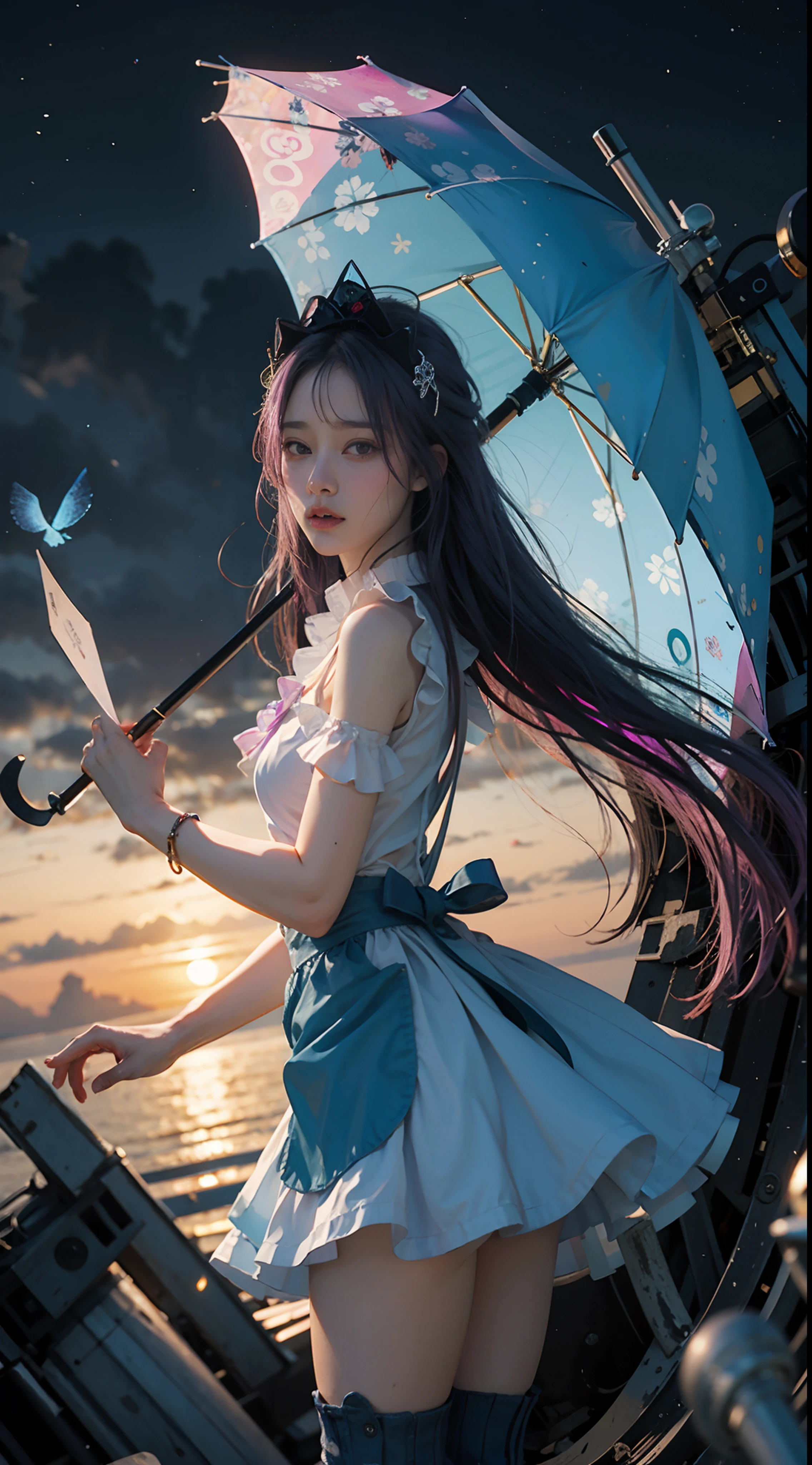 masterpiece, best quality, bright playful eyes, detailed pupils, god rays, sunbeam, smiling, big smile, 1girl, solo focus, (Angel:1.2), halo, aura, magic, Yellow Eyes, blue dress