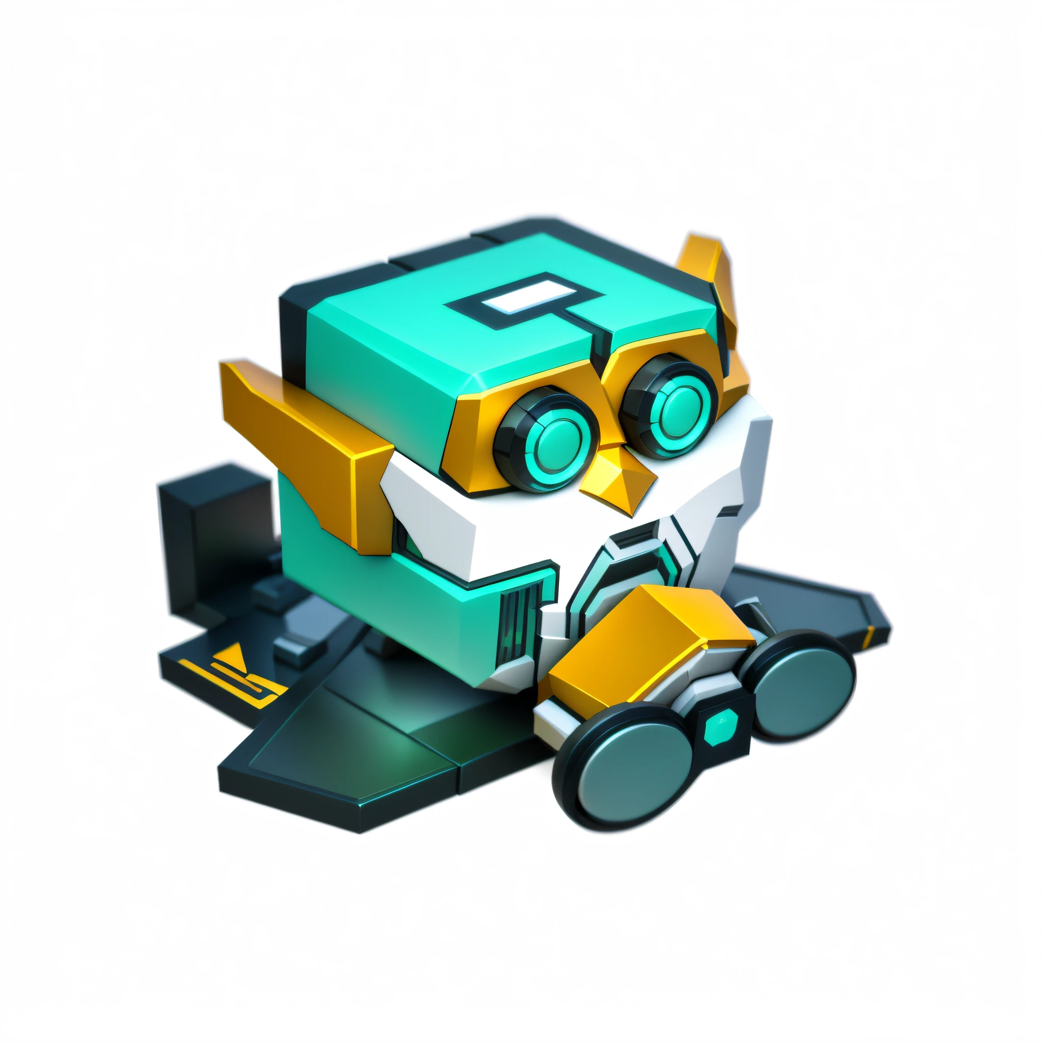 There is a toy robot sitting on a skateboard, 3 d icon for mobile game, robot duck concept portrait, 3 d render official art, game assets, mobile game asset, stylized 3d render, Stylized 3 D, 3 d render stylized, cute elaborate epic robot, stylized as a 3d render, low polygon
