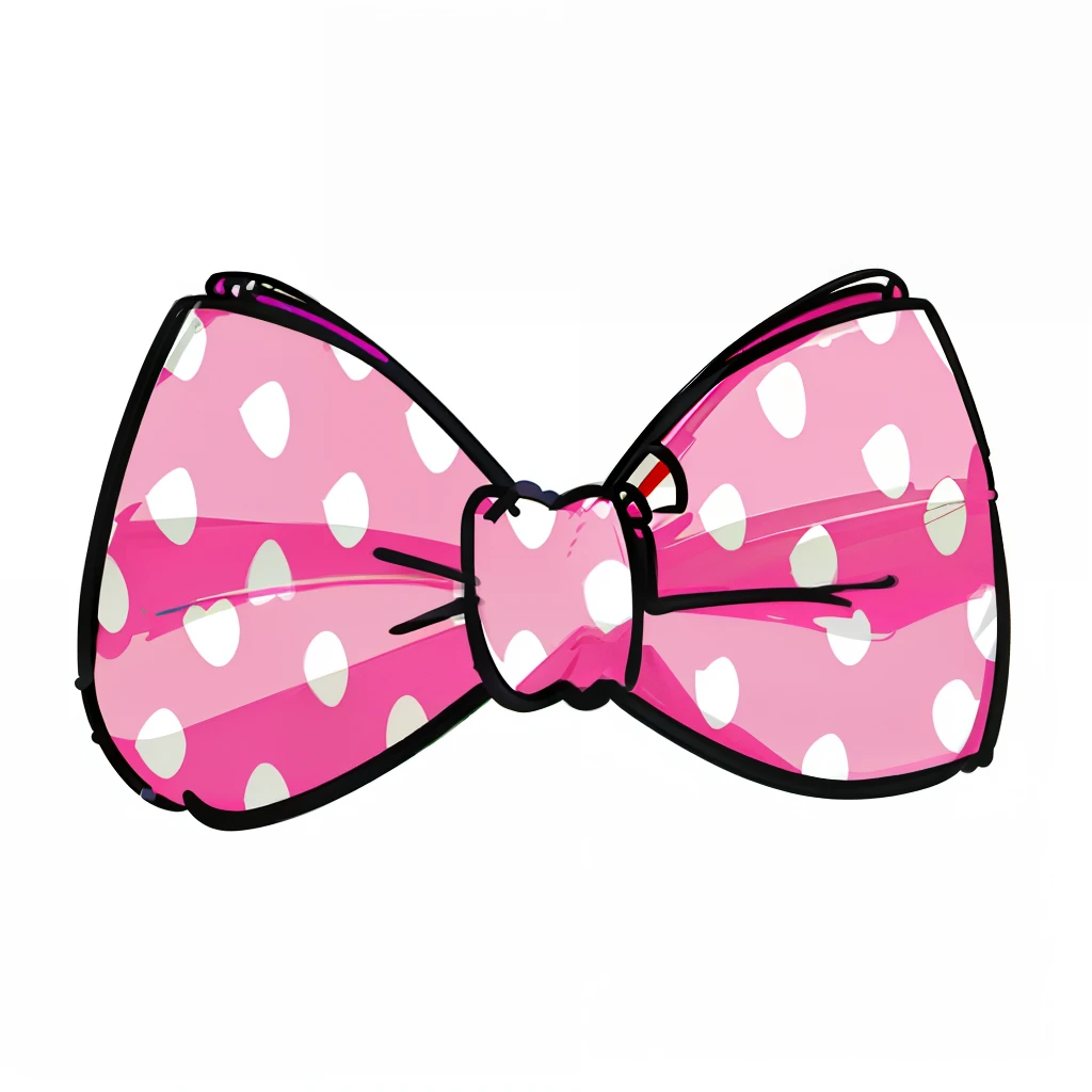 Cartoon pink bow tie,There are polka dots on it, Pink hair bow, wearing pink hair bow, bowknot, thick bow, Hair Bow, wearing hair bow, ribbon, neck bowtie, ornamental bow, the bow, Bow tie, big ribbon, red bow on hair, clip art, a red bow in her hair, Glowing neon bow, pink iconic character, clip art