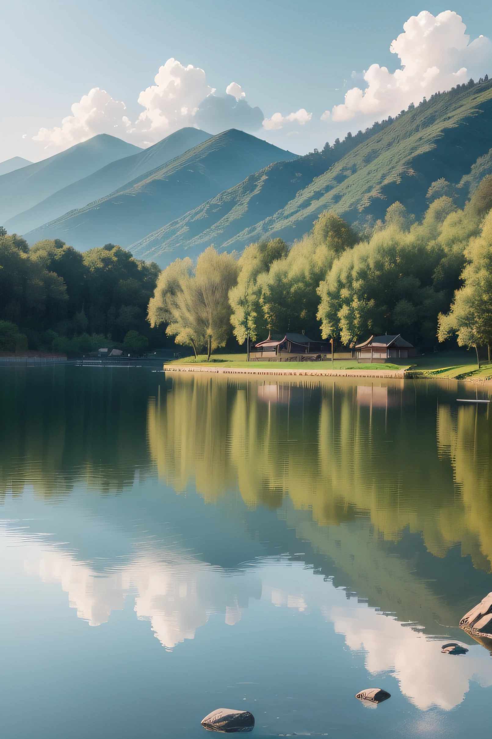 At the corner of the town, there is a peaceful lake, the water is crystal clear, reflecting the beauty of the surrounding scenery. For Li Xiaoyang and Zhang Yating, this lake is their childhood paradise and the place where they first met