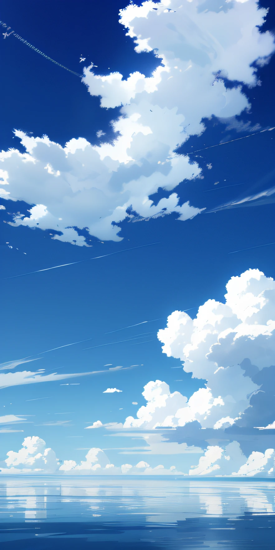 with blue sky and white clouds，with light glowing, Wallpapers,