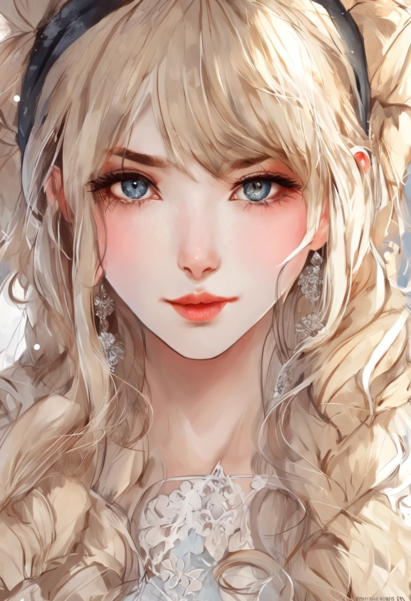 (8k, 4k, best quality, highres, ultra high res:1.1), (masterpiece, realistic, photo-realistic:1.1), 1girl, face, close-up, twintails, blonde hair, black eyes, red lips, (looking at viewer:2), absurdly long hair, long eyelashes, eyeshadow, small face, big eyes,
bare shoulders,
high contrast,