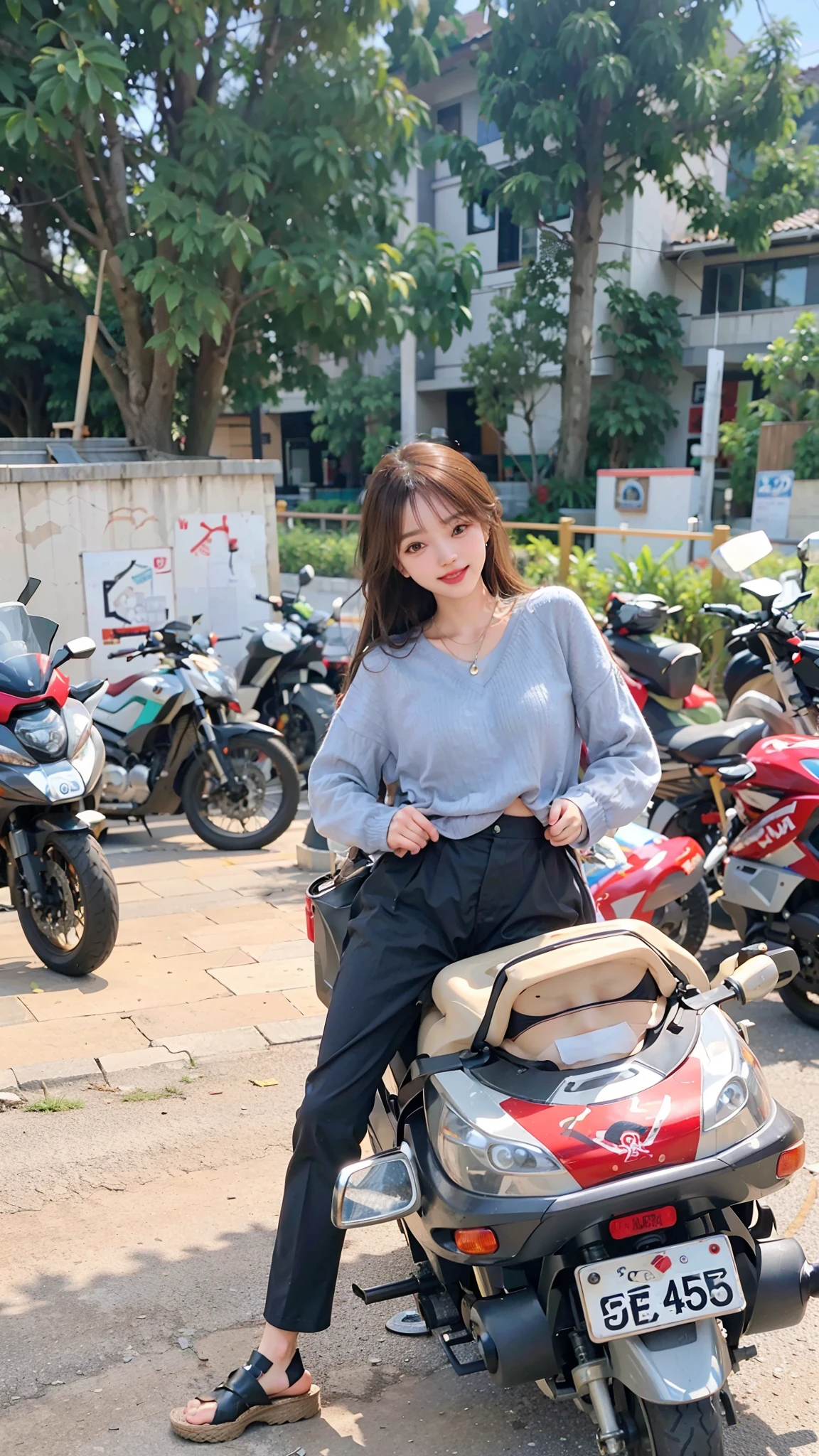 8k,(RAW photo),(best quality), (photo-realistic:1.4),realistic skin texture 1man,Cute,Double eyelid,bangs,full body,petite,Thin leg,(Slender figure),slim,smile,headgear,earrings,necklace,looking at looking at viewer,face focus,depth of field,club ,(Bust Up Shot:1),Bokeh, ,