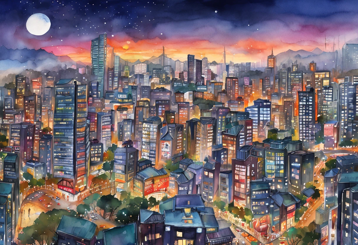 (tmasterpiece),(top-quality),(nffsw),Located in Tokyo's bustling neon streets at dusk, Capture the glittering reflections of skyscrapers in a tranquil puddle below, Artistic style to embody 3D models. Amplified Ultra HD, Detail of a young woman's complex face, City lights illuminate, Convey feelings of both longing and anticipation. Her beauty was perfect, Consists of a wide-angle configuration,Arrange asymmetrically to increase vitality. producer:Alastair Manardo