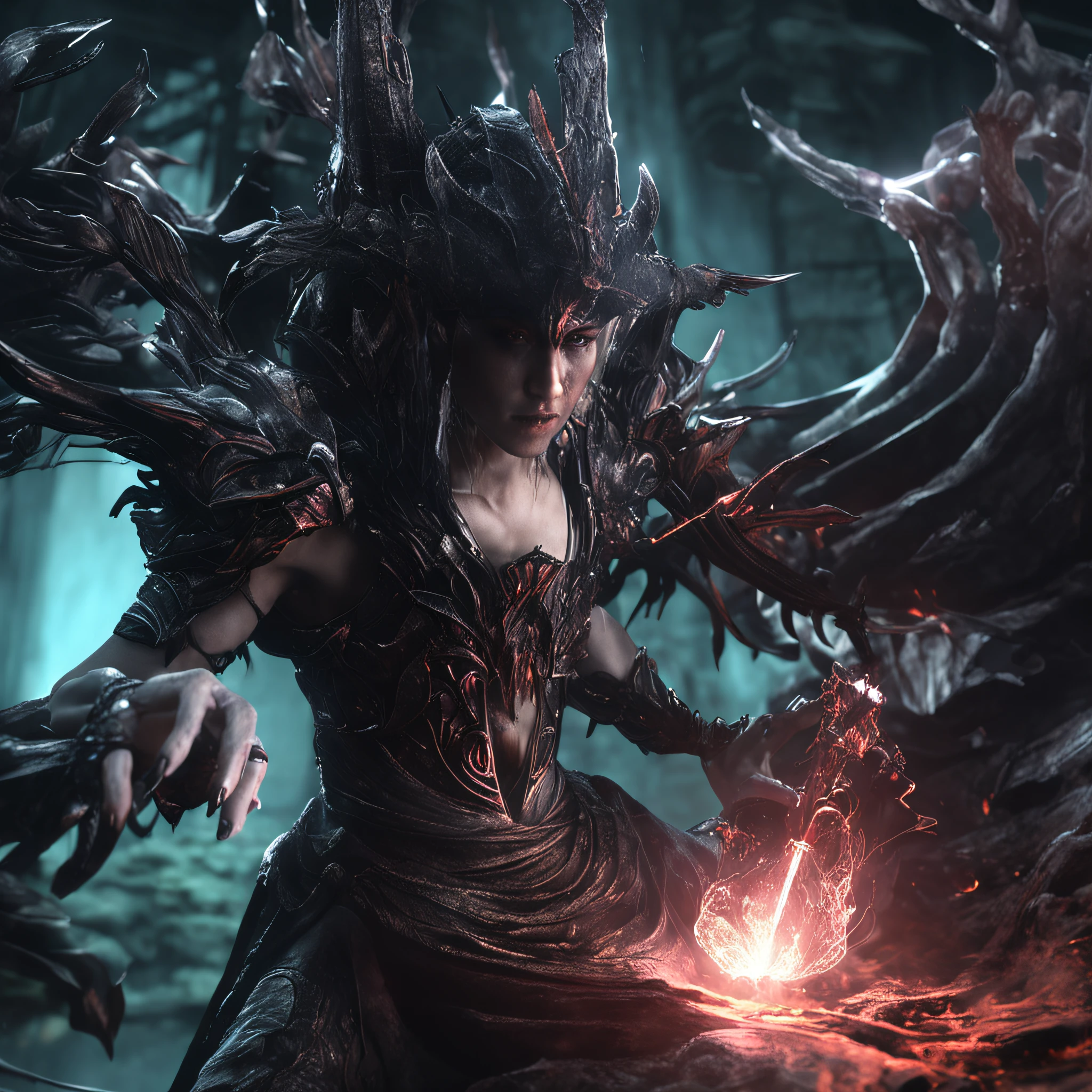 Best quality, Masterpiece, 超高分辨率, (photograph realistic:1.4), surrealism, Dream-like,fusionart, Shadowdancer, shadow magic, darkness control, stealth, shadowstep, umbral spells, hidden blade,