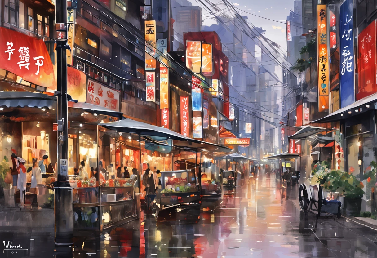 (tmasterpiece),(top-quality),(nffsw),Located in Tokyo's bustling neon streets at dusk, Capture the glittering reflections of skyscrapers in a tranquil puddle below, Artistic style to embody 3D models. Amplified Ultra HD, Detail of a young woman's complex face, City lights illuminate, Convey feelings of both longing and anticipation. Her beauty was perfect, Consists of a wide-angle configuration,Arrange asymmetrically to increase vitality. producer:Alastair Manardo