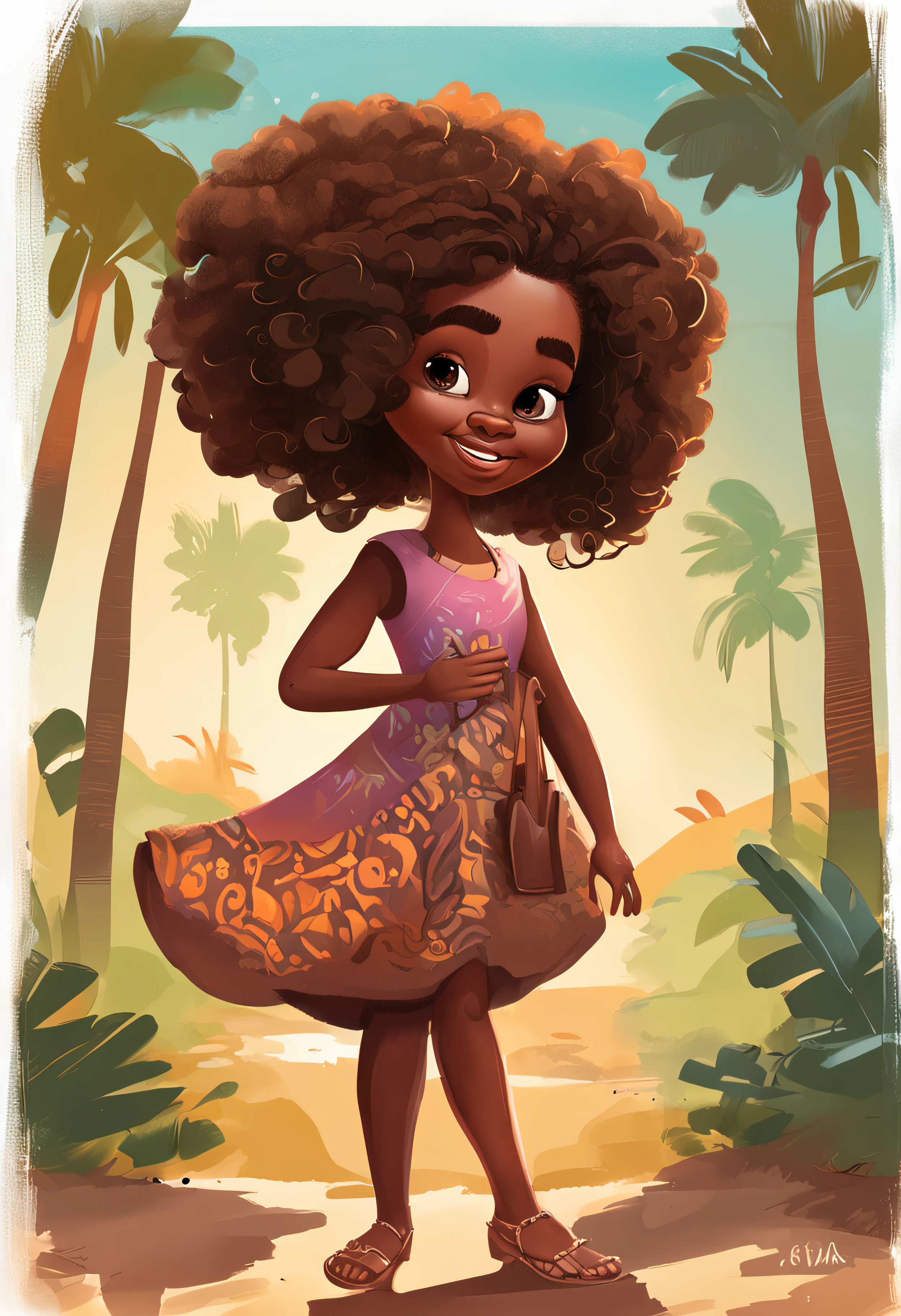 Chibi   africana africana pele marrom:4, coffee color:2 queimado pelo sol, feliz de 15 anos pele preta:1 afro: 1.25 Estilo Pixar: 1.25 afro: 2.40 (((sozinho))) cabelos cacheados: 2.3, (corpo inteiro: 2.32) vestindo vestido floral sapato preto,, Hair messed up by the wind, desenho animado sentada numa rua da cidade, arte digital detalhada bonito, painting digital adorable, Cartoon style illustration, stylized digital illustration, stunning digital illustration, bela arte digital, arte de pintura digital dos desenhos animados, pintura digital dos desenhos animados 3D, Beautiful digital illustration, Arte infantil em Artstation, detailed digital illustration, arte digital detalhada, digital illustation, exquisite digital illustration, 8k, Chibi Digital | | | | | | | |
