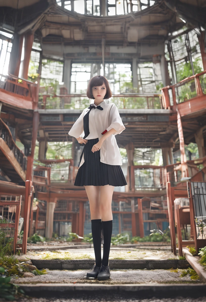 Move the center of gravity back, thin legs, 90 degree knees, heels on the ground, hands forward from both feet, put both feet in the hand circle, quite embarrassing, classroom, RAW photos, 8K, best quality, short bob, super high resolution, beautiful face in detail, realistic human skin, gentle expression, front view, angle from below, realistic, photorealistic, cute, squatting deeply, wearing the uniform of a Japan schoolgirl, the uniform is transparent, wearing loafers, wearing socks, the skirt is short, the whole body, a look of shame,