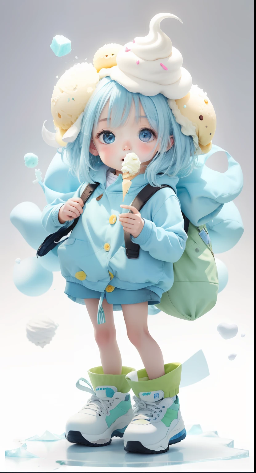 soft ice cream、Clothes are simple