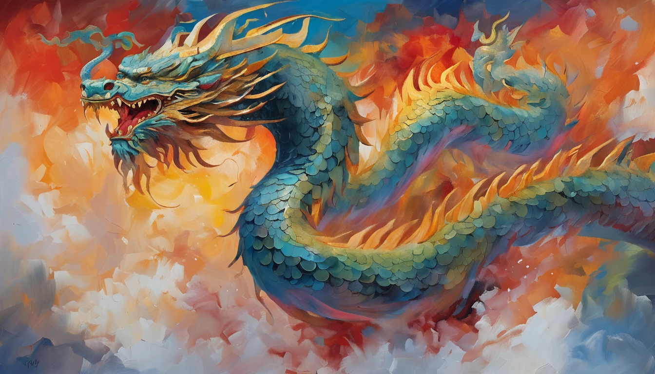 (Ying Dragon God), (Through the Clouds), (Top of the Mountains), (Complex), (Super Detail), (Starry Sky Background), (Stout Limbs), (Moon Night), (Ultra Clear), (Best Quality)