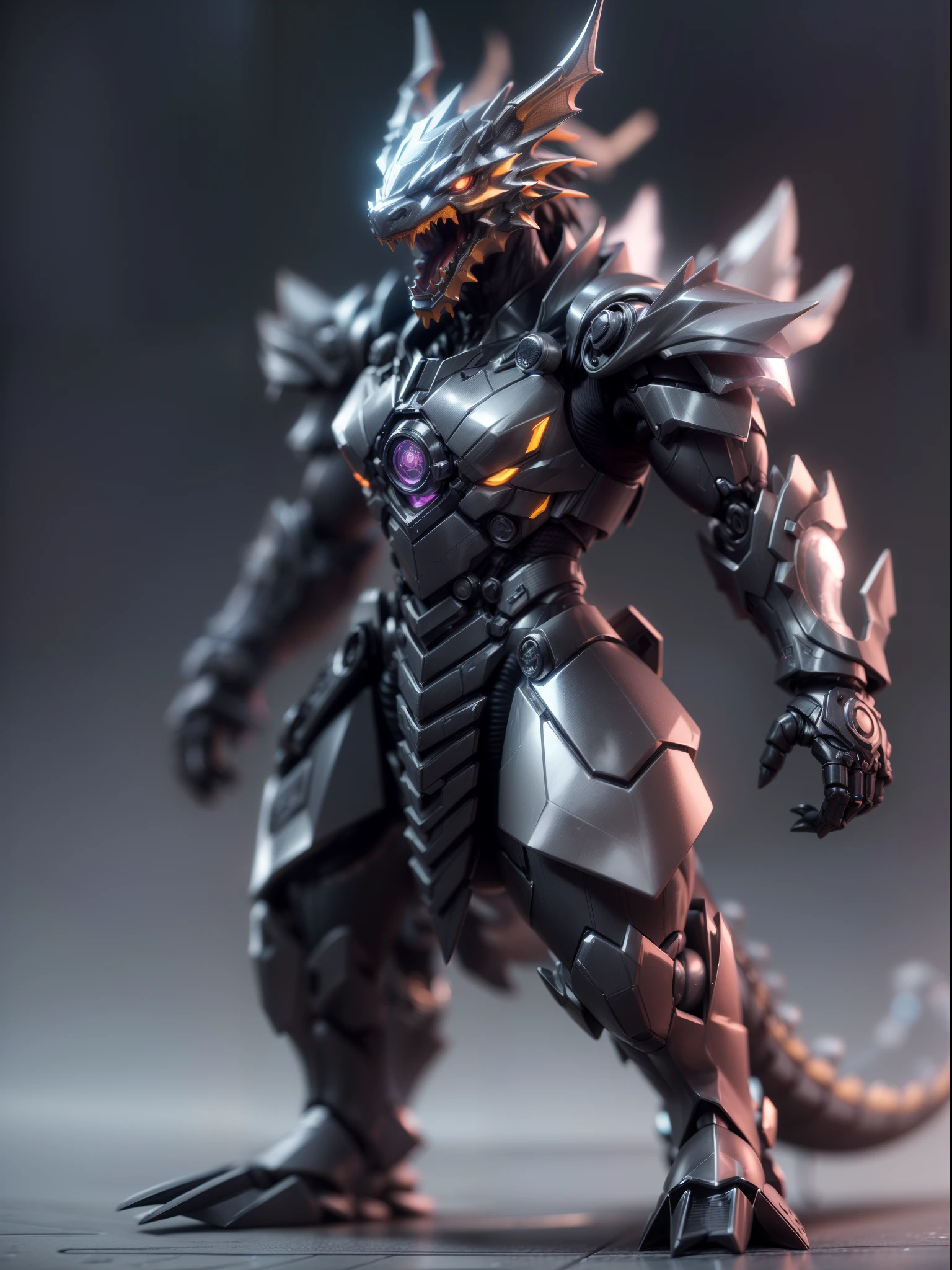 (Blind box toy style:1.3),((Full body shot)),(anthropomorphism),(1 strong Chinese dragon warrior),transparent plastic mecha,dreamy glow, cyberpunk style,Clean black background,white style,(circular base)( Global illumination, Ray tracing, hdr, unreal render,reasonable design, high detail, Masterpiece, Best quality, hyper HD, Cinematic lighting)