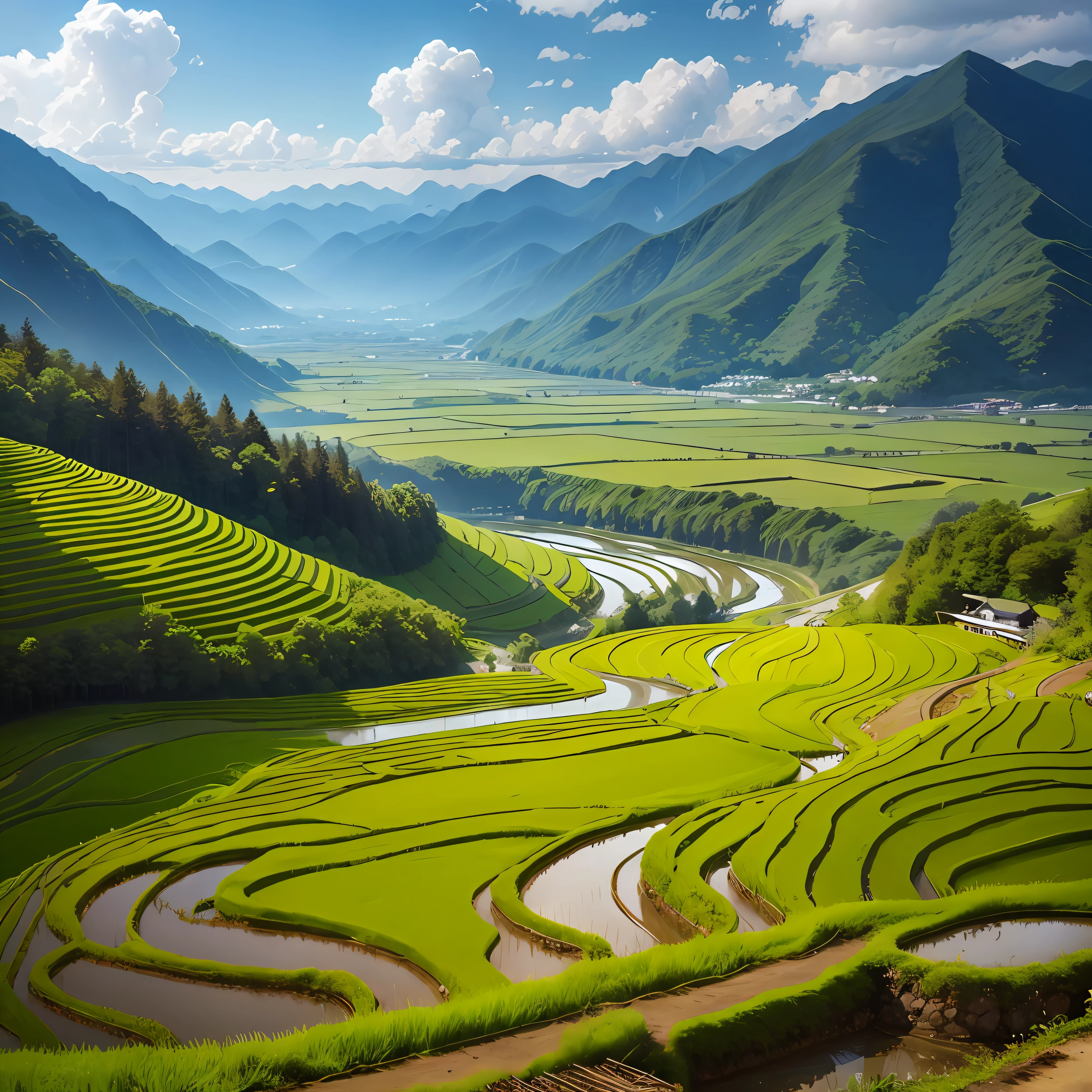 Farmers Rice Fields Mountains Jiangxi Nikko --auto