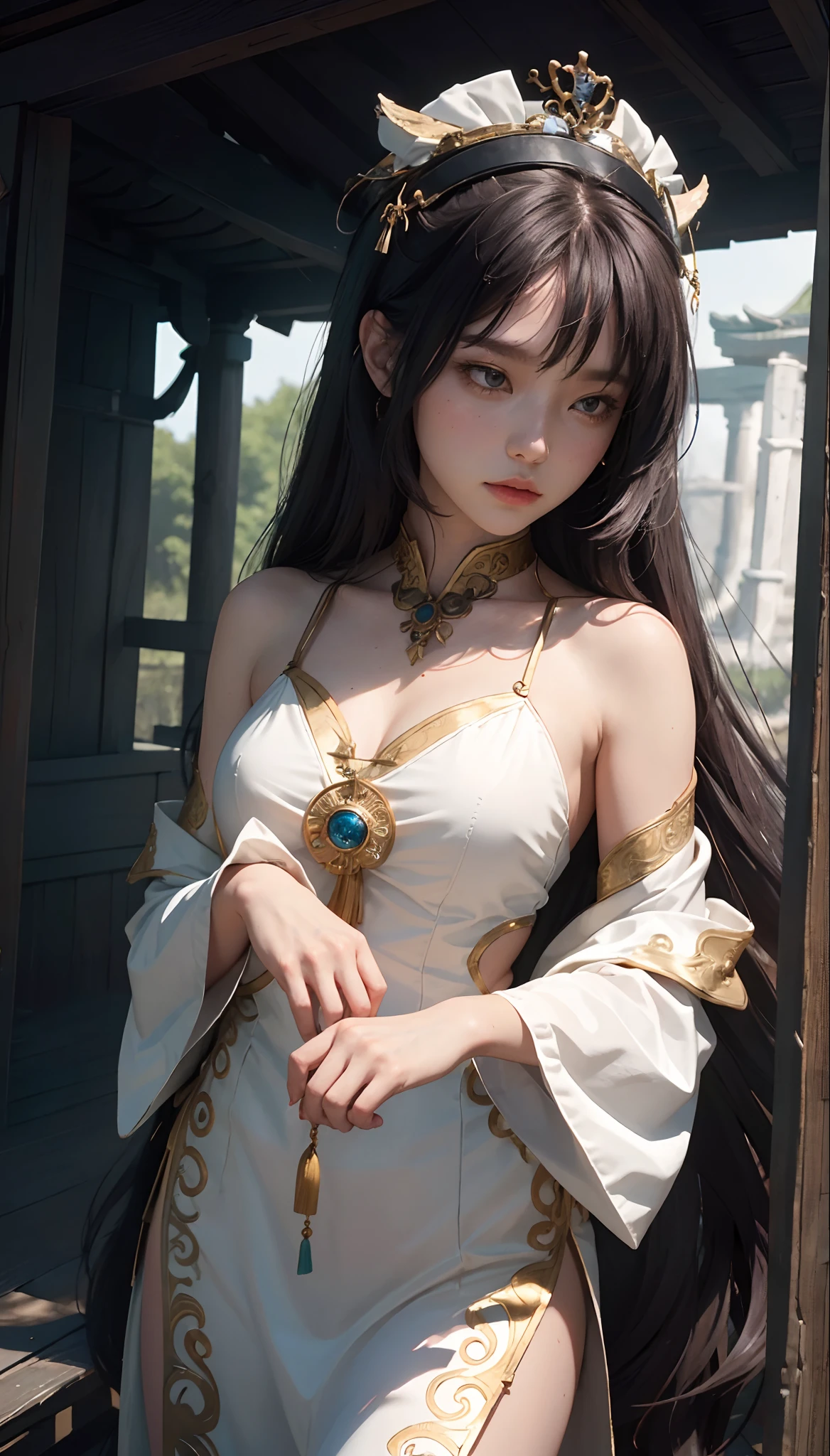 (1girl:1.3),solo,__body-parts__,
official art, unity 8k wallpaper, ultra detailed, beautiful and aesthetic, beautiful, masterpiece, best quality,Fantastical Atmosphere, Calming Palette, Tranquil Mood, Soft Shading,
Miko priestess, charm spell, talisman familiar, shrine maiden duties,
