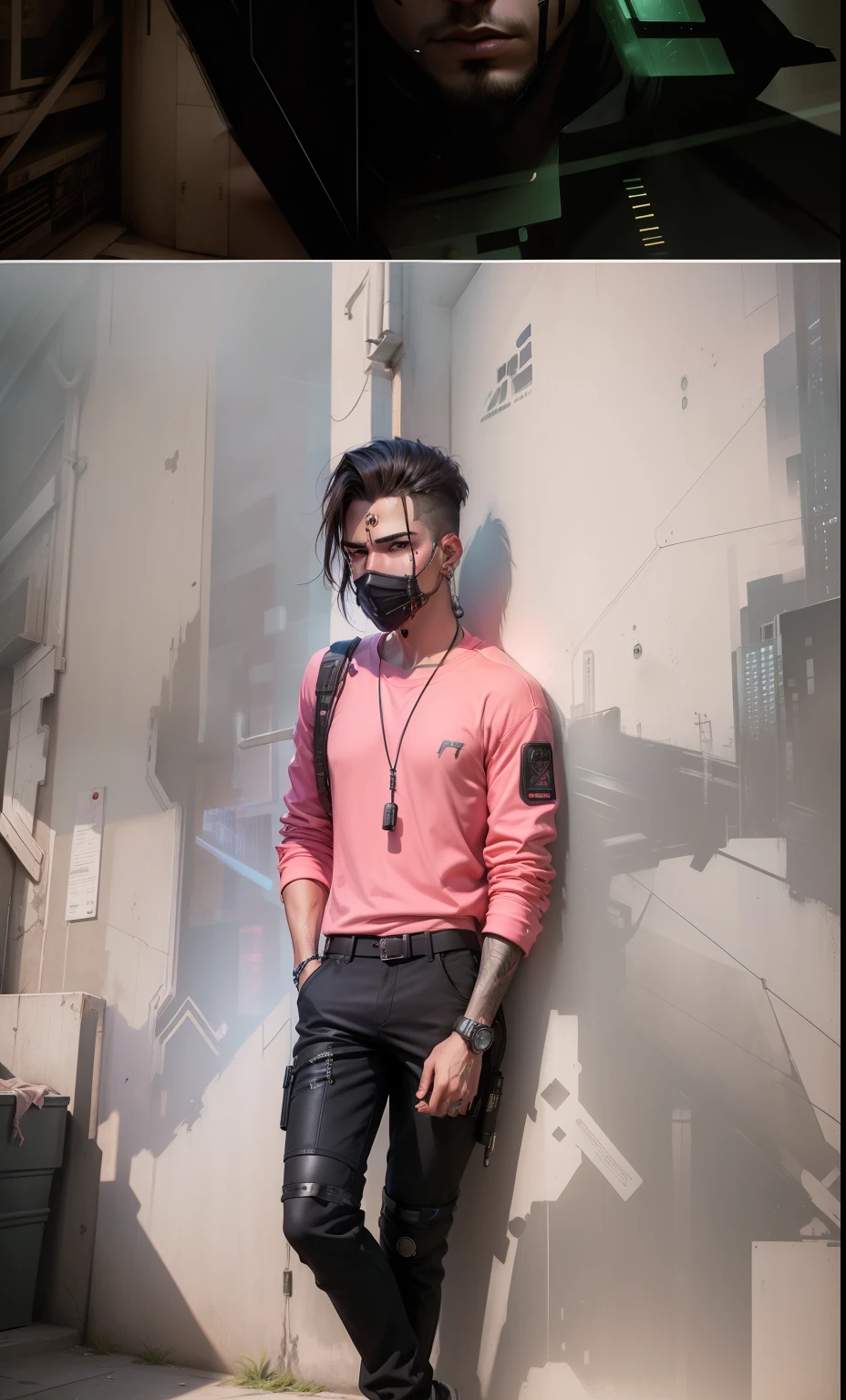 Change background cyberpunk handsome boy, realistic face, 8k ultra realistic