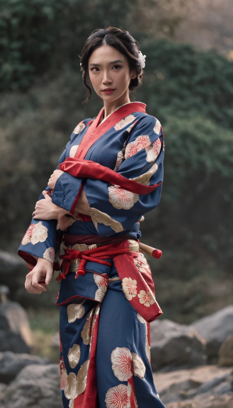 ((("Realistic Wonder Woman in a yukata")))
subject: A captivating photo,Catch Wonder Woman wearing an elegant yukata.
Tipo de imagen: photograph of-realistic.
art-style: Realism, Graceful.
Artistic inspiration: The iconic presence of Wonder Woman and the elegance of the yukata.
Character design: Wonder Woman wears a yukata, Combine her strengths with traditional Japanese clothing.
Background: Tranquil cultural style,Goes well with the yukata, Evokes elegance.
camera: Medium shot.
Pose: Calm and elegant posture,The fusion of Wonder Woman's character with the yukata is shown.
lighting: Soft and attractive lighting,Enhance the beauty of the scene.
Resolution: A high resolution, Capture the intricate details of the yukata and characters.
Camera lens: 85mm.
View: Capture Wonder Woman's elegant mid-shot shot.