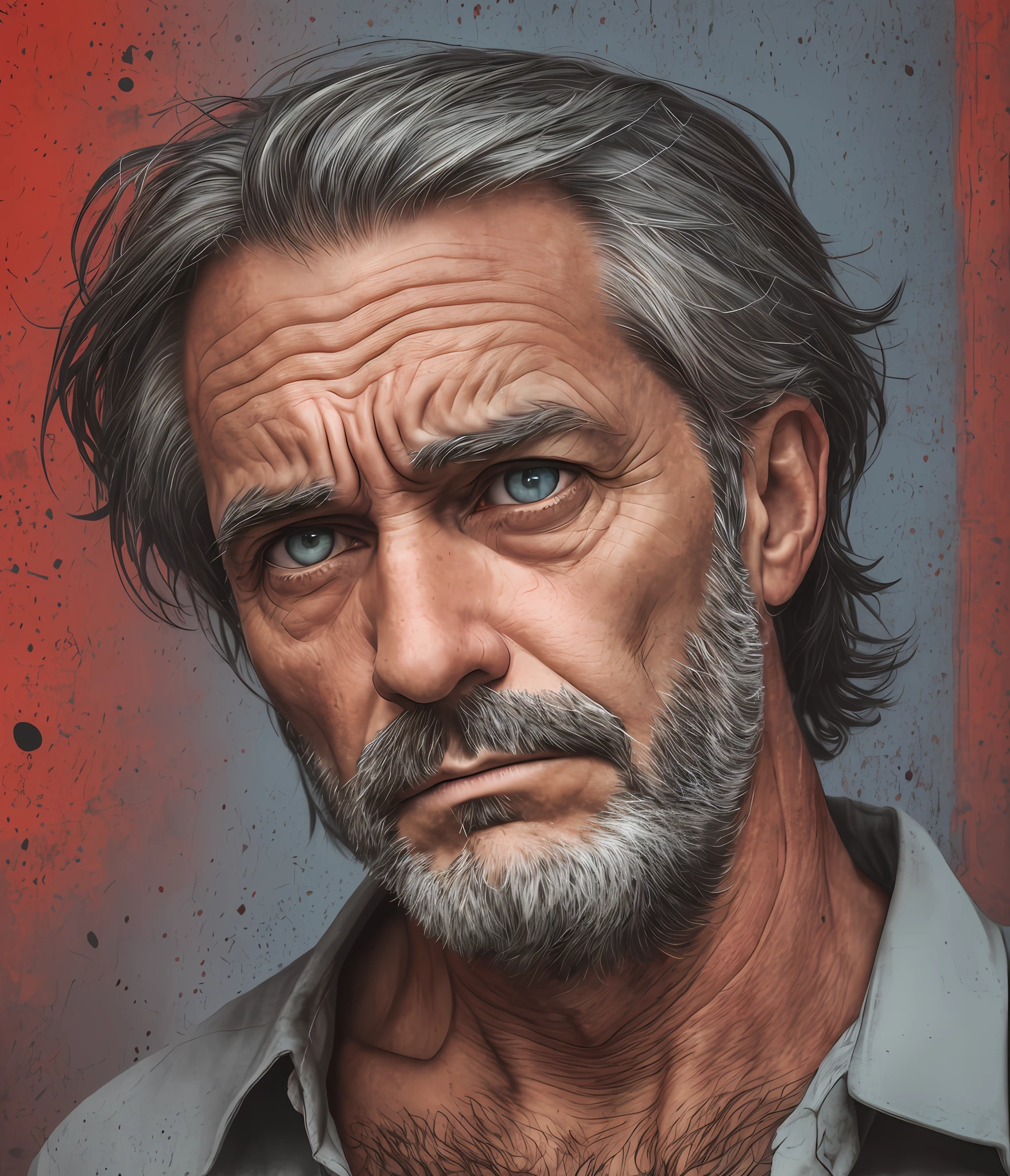 middle aged man, depressed, red eyes --auto --s2