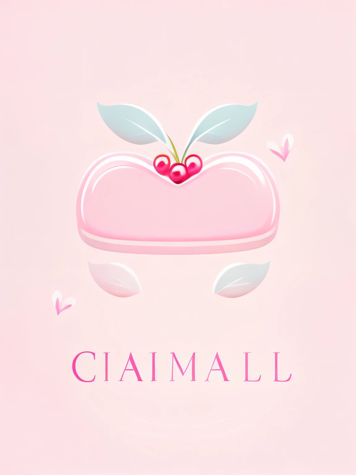 I want to draw a simple pastel nail salon logo, cherry and cat logo. draw the right nature of the logo