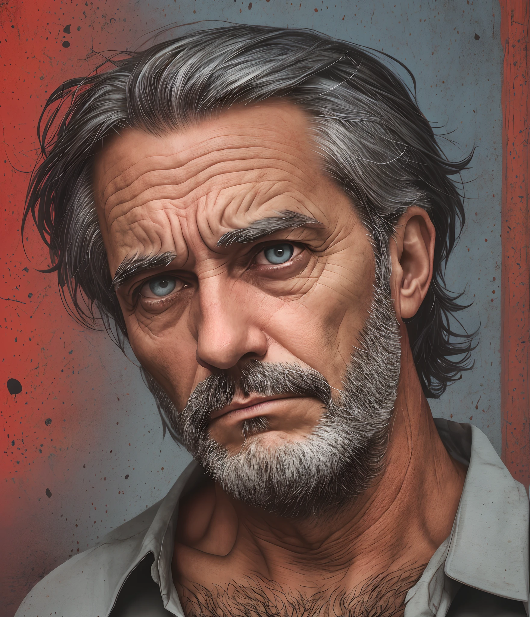 middle aged man, depressed, red eyes --auto --s2