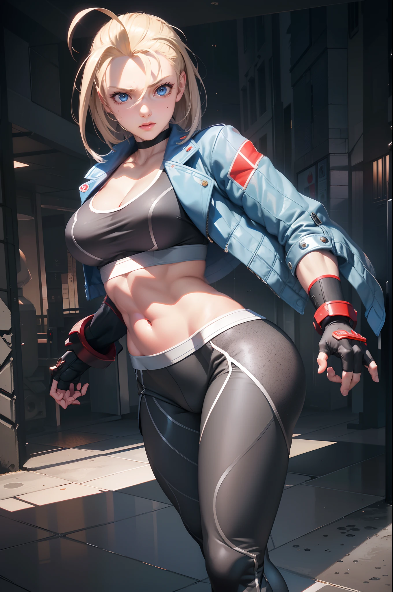 Descoberta de uma linda e sexy atleta feminina exibindo um corpo esculpido e seios volumosos em um elegante uniforme militar. Her blonde hair is braided skillfully as she carries a confident and strong aura. (embedding: militar, athletic, corpo esculpido, blonde hair with braids, seios grandes)