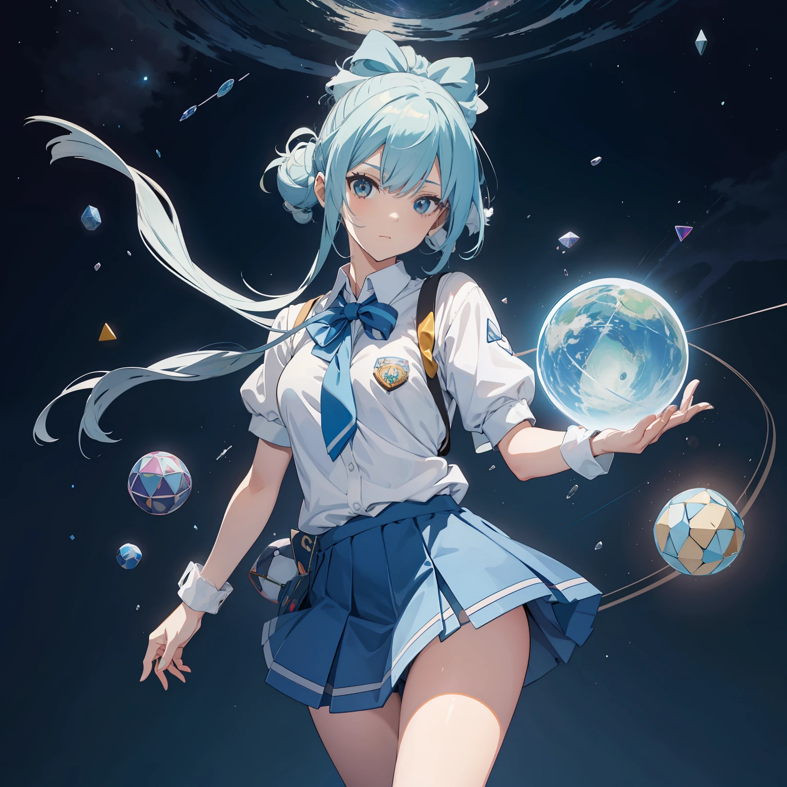 Margaret Tarrant Anime　wondrous　strange　Whimsical　Sci-Fi Fantasy　Solids of Plato and Archimedes　Geometry of beautiful polyhedra　Semi-regular polyhedron　Basic solids「torsion」「Explode」、Developing into complex forms　Miniskirt schoolgirl　The sphere is uniform　Projecting a surface onto a sphere　Clever twist　Polyhedron development diagram　Spiral　float　solar system　time machine