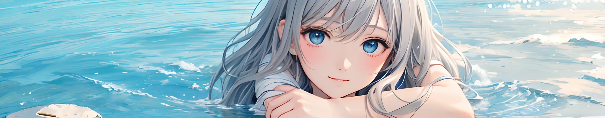 (((anime masterpiece)))、(((top-quality)))、((ultra-definition))、(Highly detailed CG illustrations)、((extremely delicate and beautiful))、(Delicate and Pretty Face)、ciinematic light、1 boy, 15 yo, Solo, Looking at Viewer, (masutepiece:1.4), (Best Quality:1.4), (Wavy Hair:0.9), (Happy face), Sunlight, Shiny skin, Gray hair and gray hair, Spiky hairstyle, {day|zori|Night|Molnich}, Diving Poor, under the water